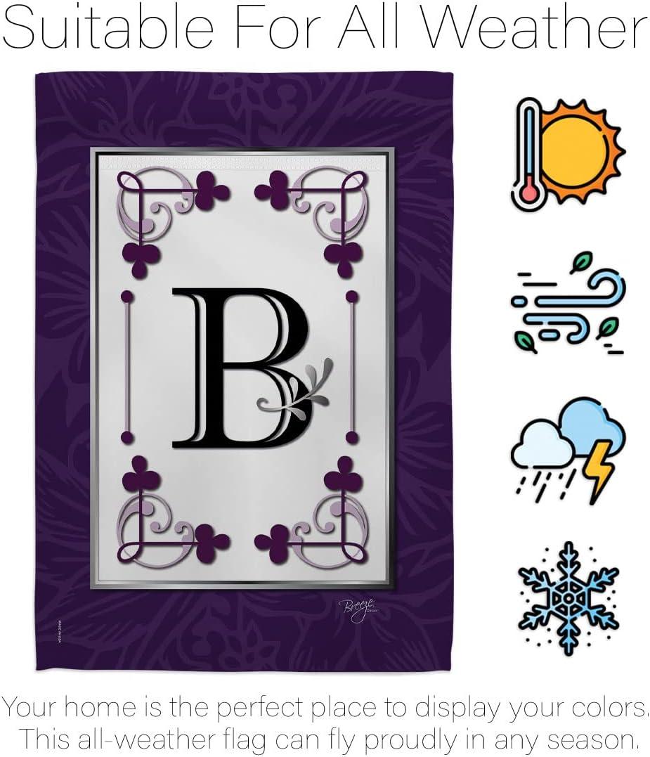 Breeze Decor 80002 Classic B Monogram 2-Sided Impression Garden Flag - 13 x 18.5 in.