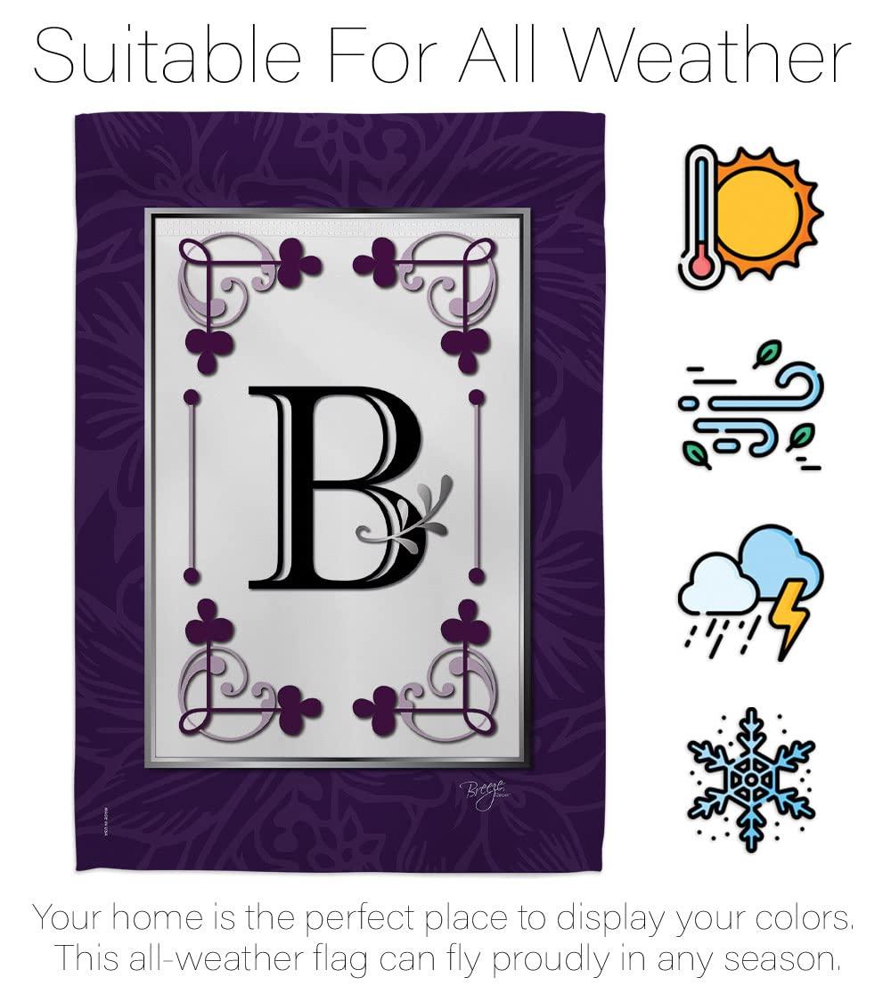 Breeze Decor 80002 Classic B Monogram 2-Sided Impression Garden Flag - 13 x 18.5 in.