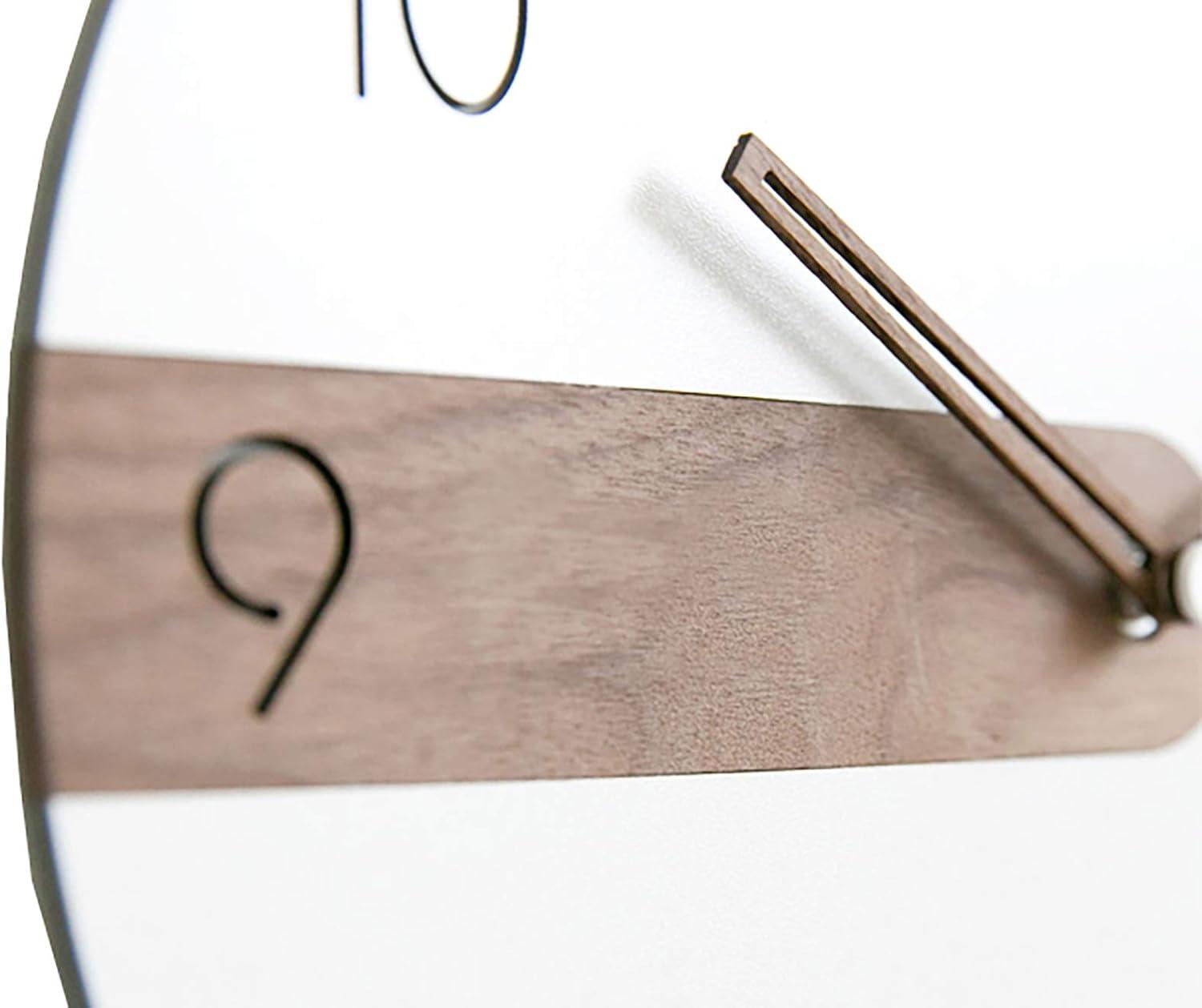 Modern Minimalist Exposed Wood Silent Wall Clock