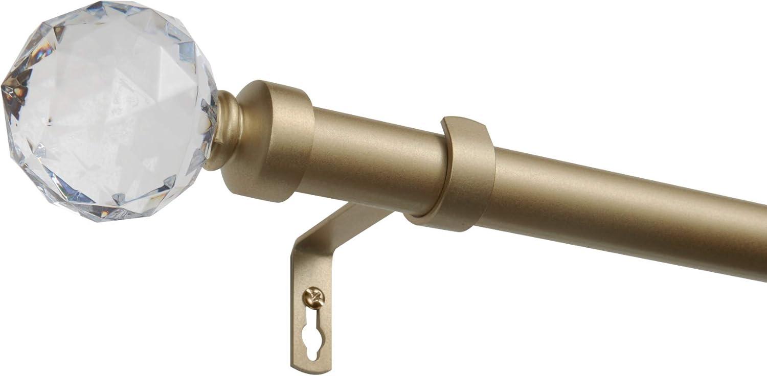 Gold Crystal Ball Curtain Rod with Clear Acrylic Finials