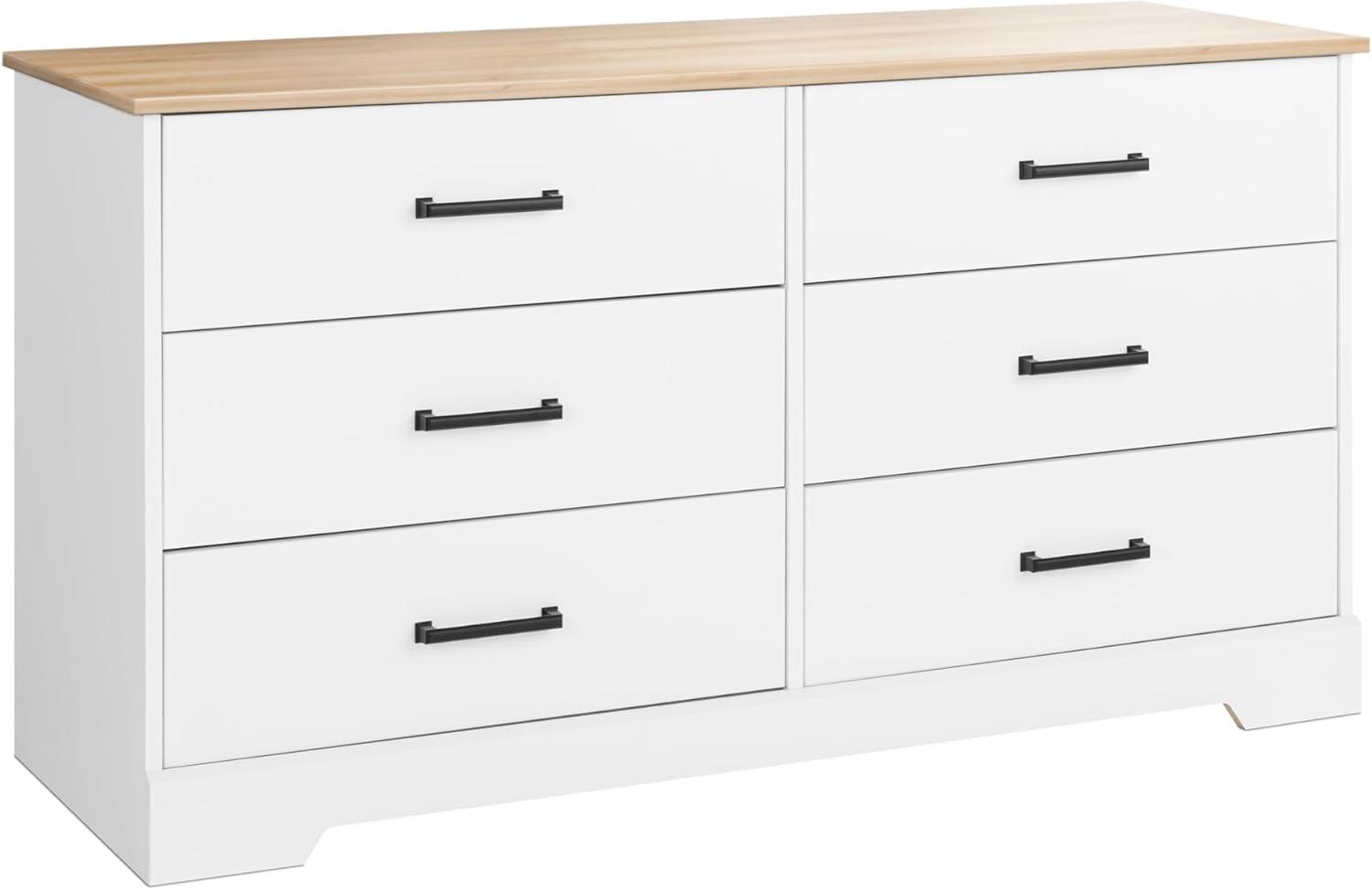 Prepac Rustic Ridge Farmhouse 6 Drawer Bedroom Dresser