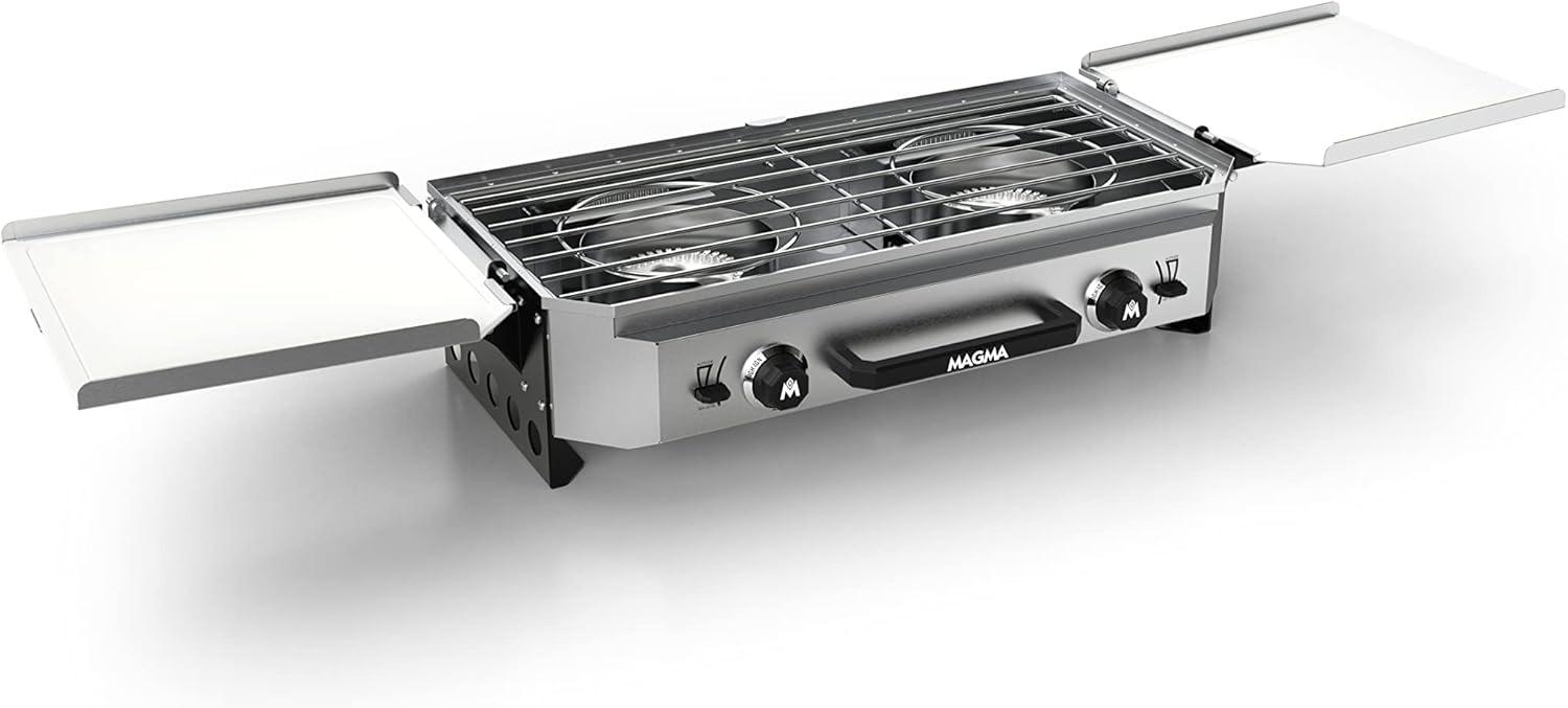 Magma Crossover Double Burner Camping Stove With Grill Top & Griddle Top