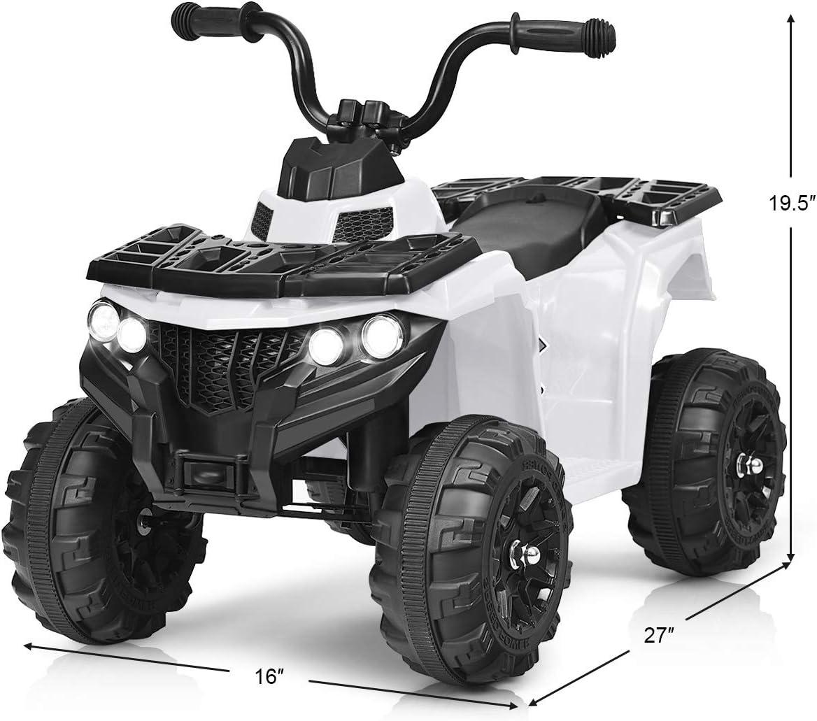 Aimee Lii 6V Kids Electric Ride on ATV, Battery Powered Kids 4 Wheeler, White