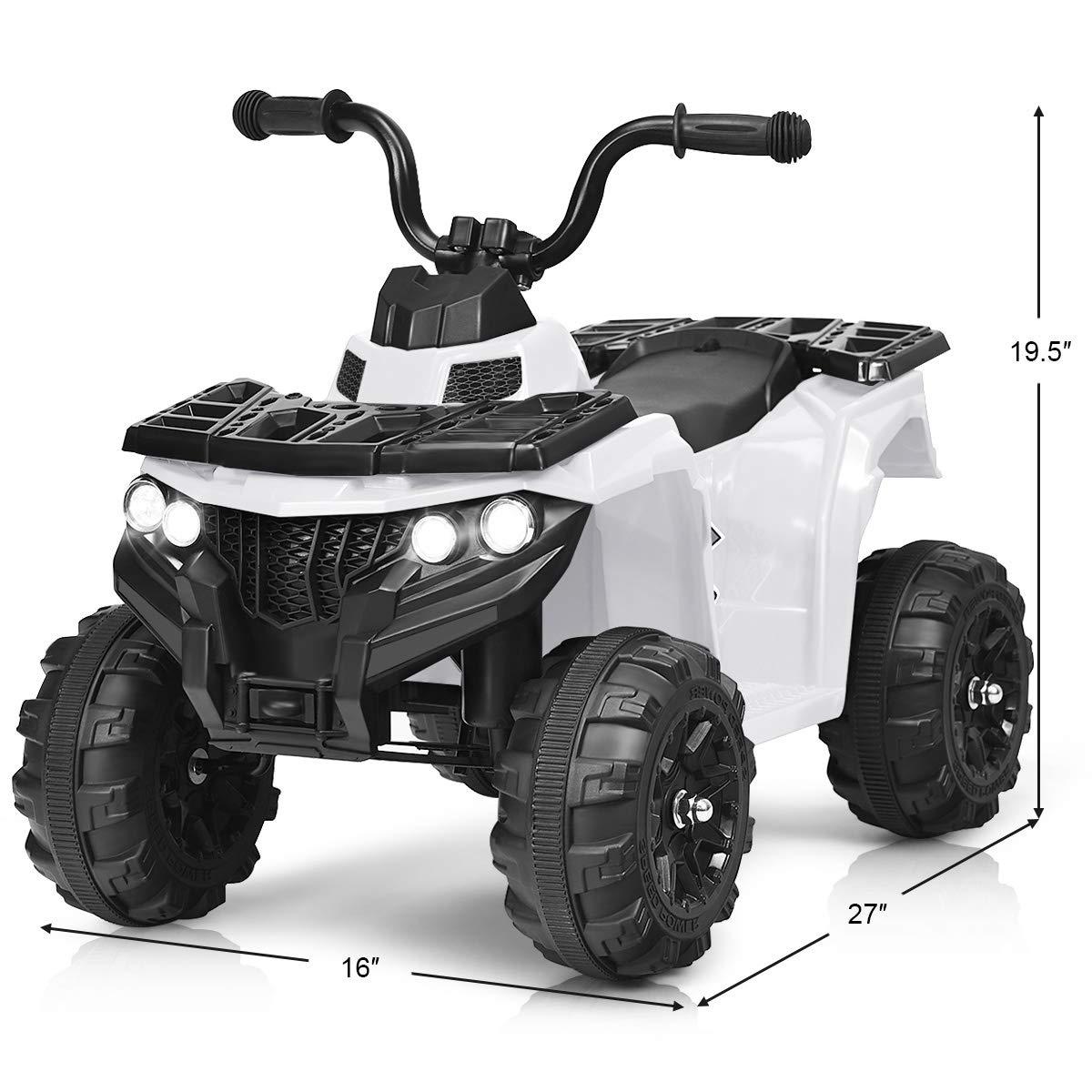 Aimee Lii 6V Kids Electric Ride on ATV, Battery Powered Kids 4 Wheeler, White