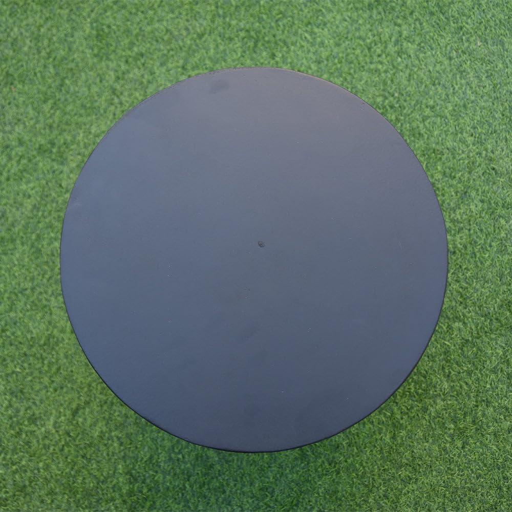 Black Concrete Round Propane Tank Cover Table