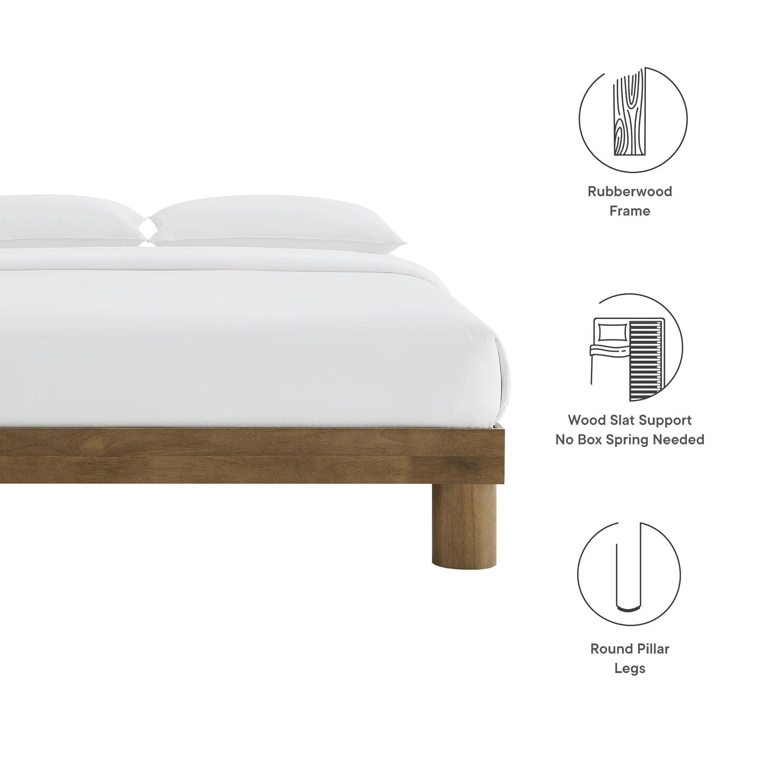 Modway Runa Wood Platform Bed In French Oak