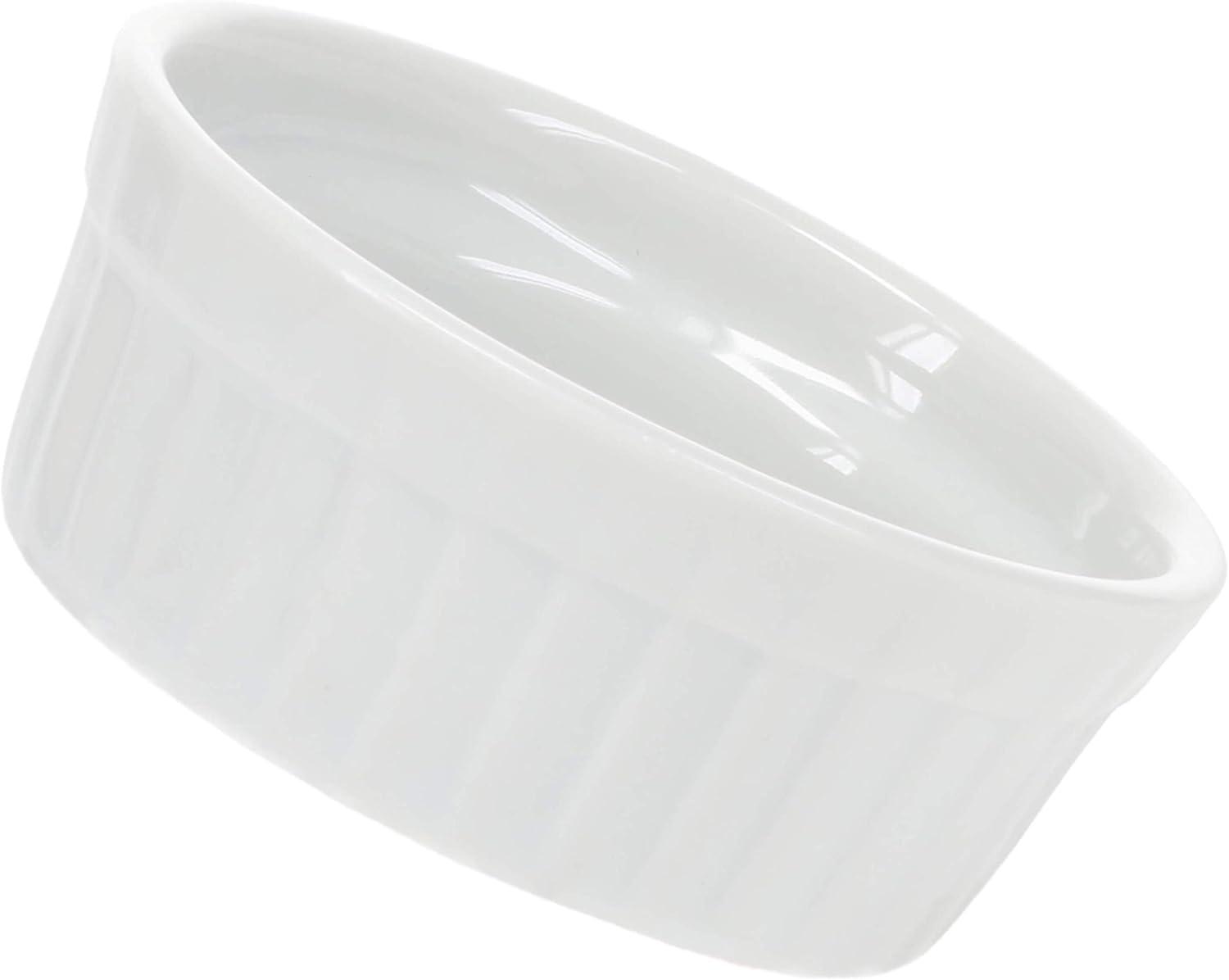 Set of 12 White Porcelain Round Ramekins with Lids