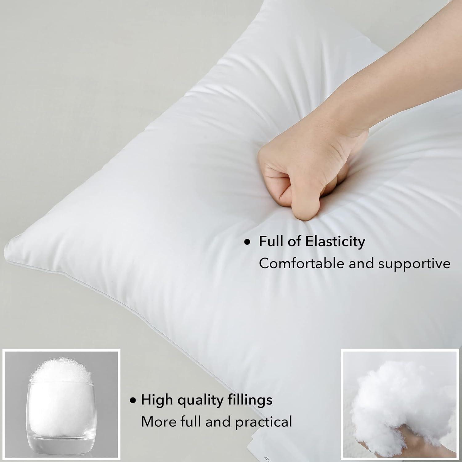 White 16 x 16 Cotton Throw Pillow Inserts with Hypoallergenic Fiber