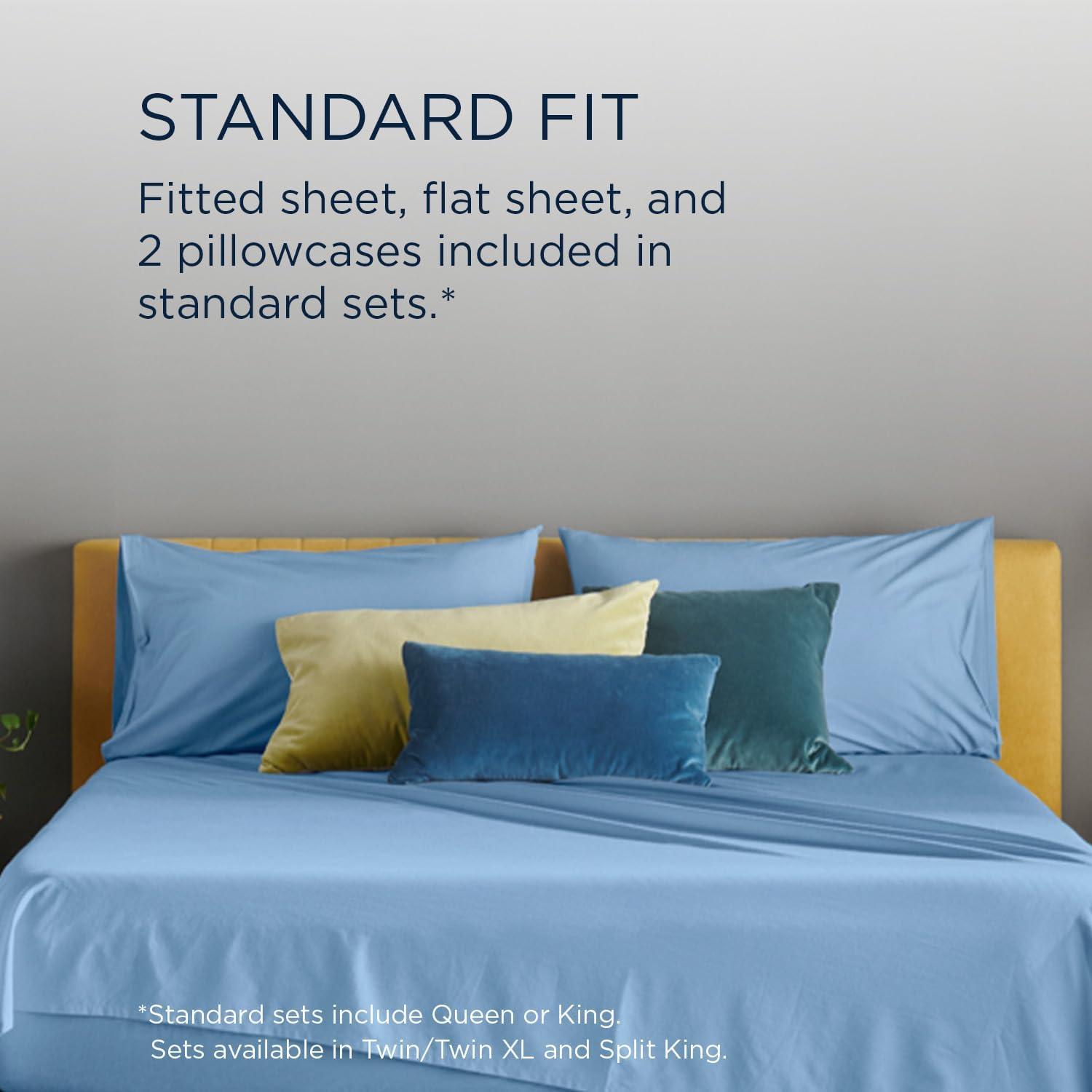 Tempur-Pedic ProAir Soft Cotton Sheet Set Blue Azure, Split King