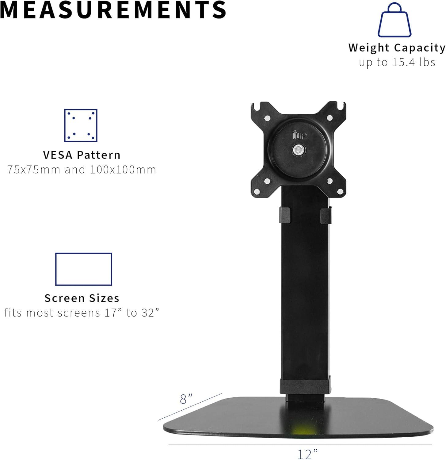 VIVO Tall Single Monitor Mount Height Adjustable Stand | Fits 1 Screen up to 32"