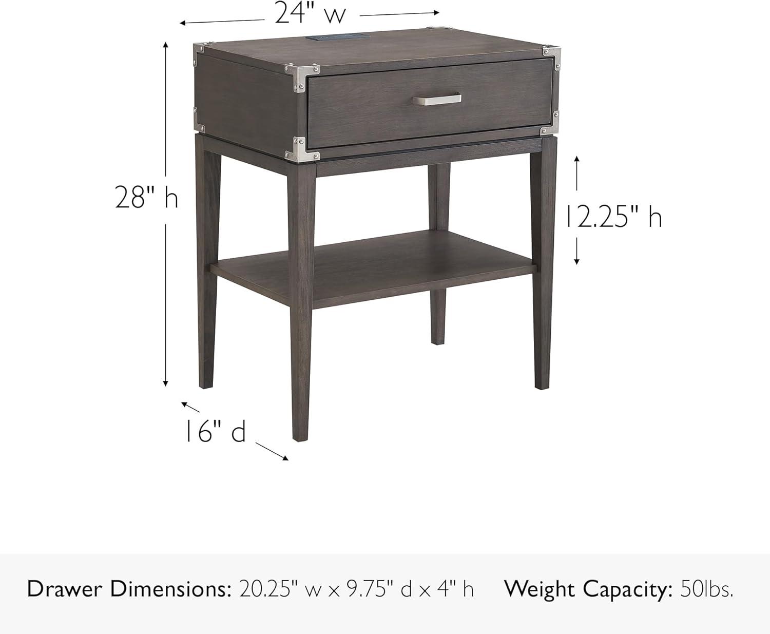 Red Barrel Studio® Beckett Solid + Manufactured Wood Side Table in Anthracite & Reviews | Wayfair