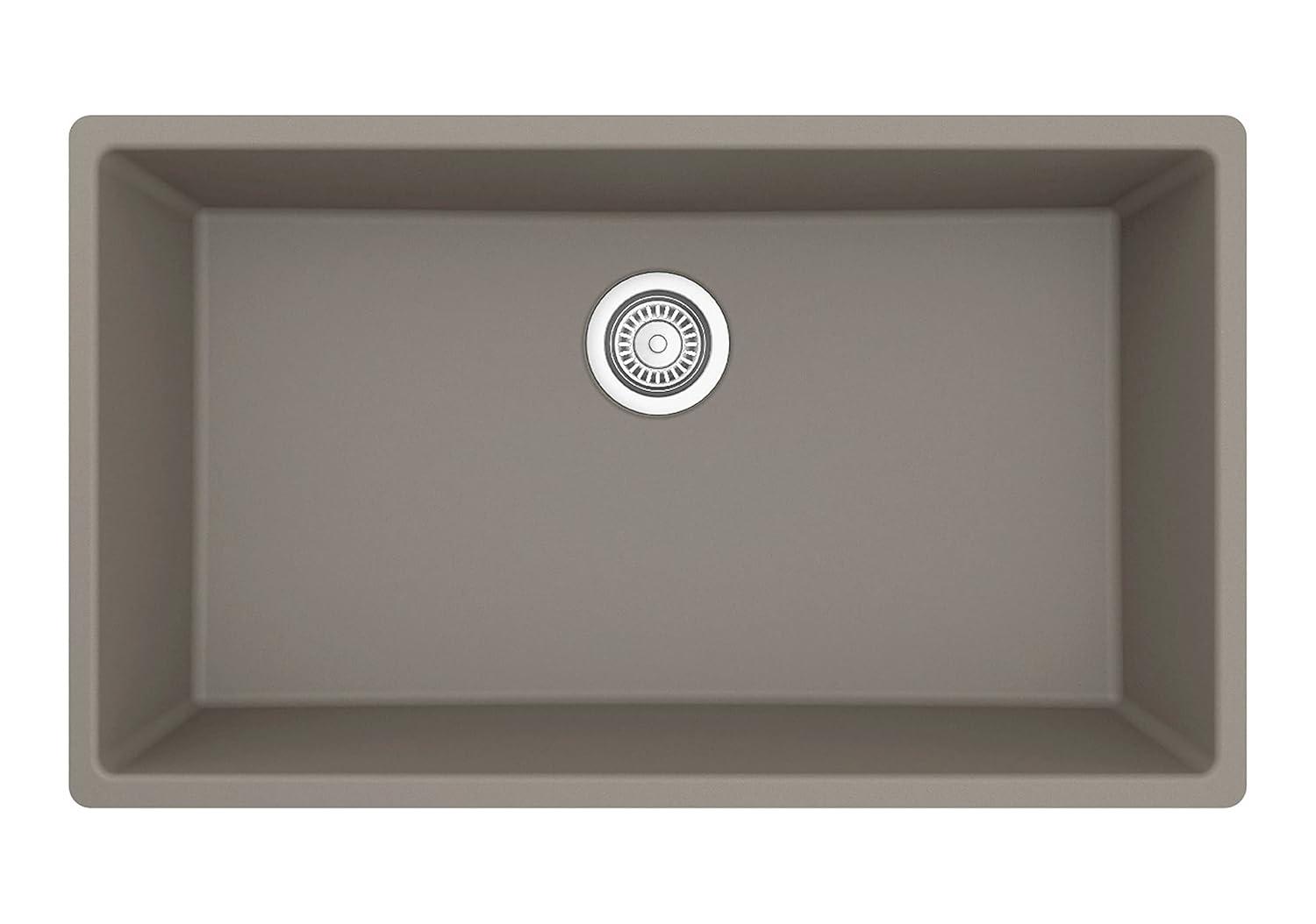 Karran Quartz 32-1/4'' X 19-1/4'' Large Single Bowl Undermount Kitchen Sink