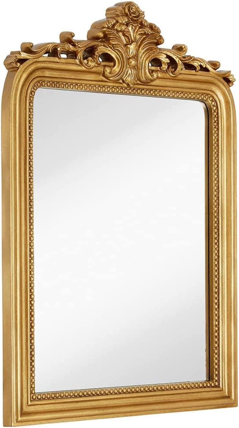 Hamilton Hills 24" x 36" Gold Antique Arched Mirror