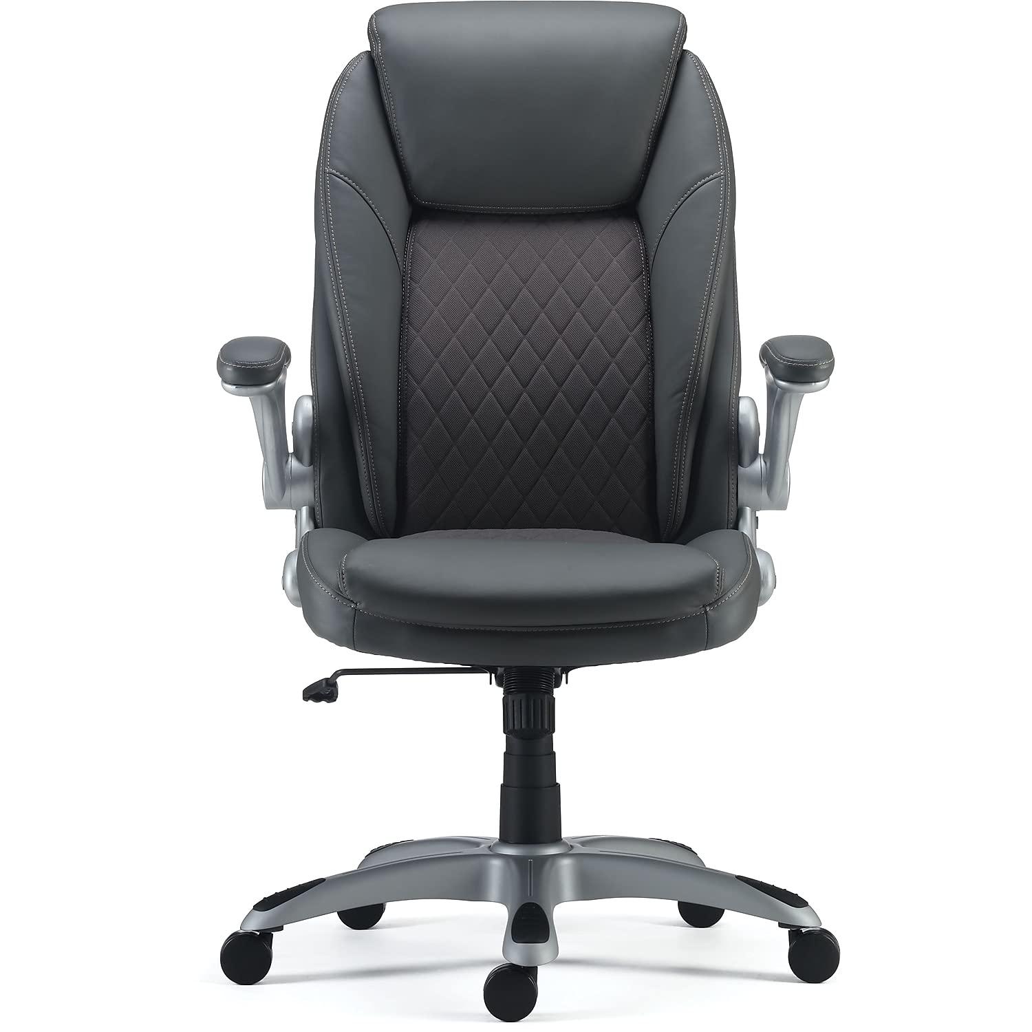 Staples Sorina Bonded Leather Chair Grey 2/Pack 58263VS