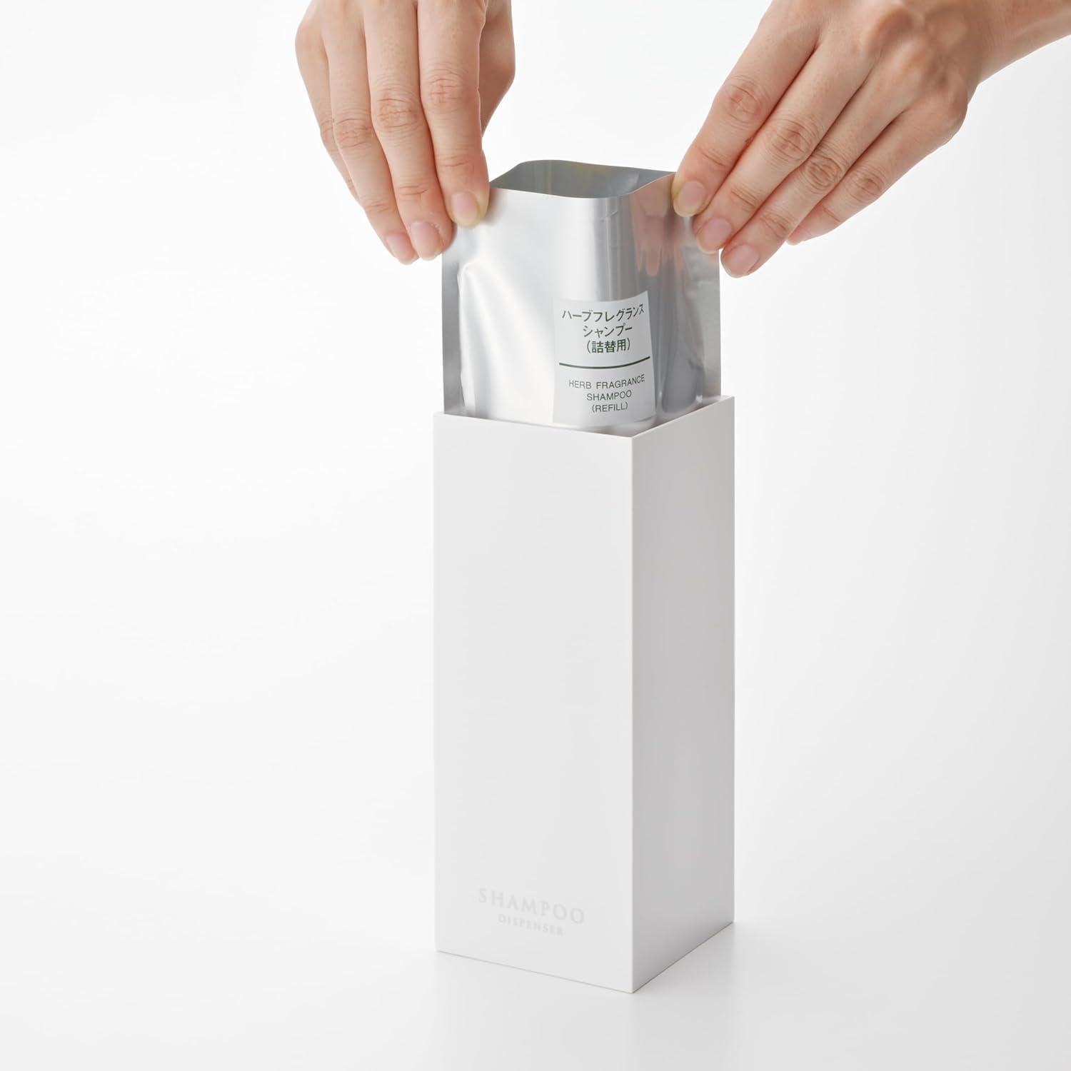 White ABS Plastic and Stainless Steel Shampoo Dispenser