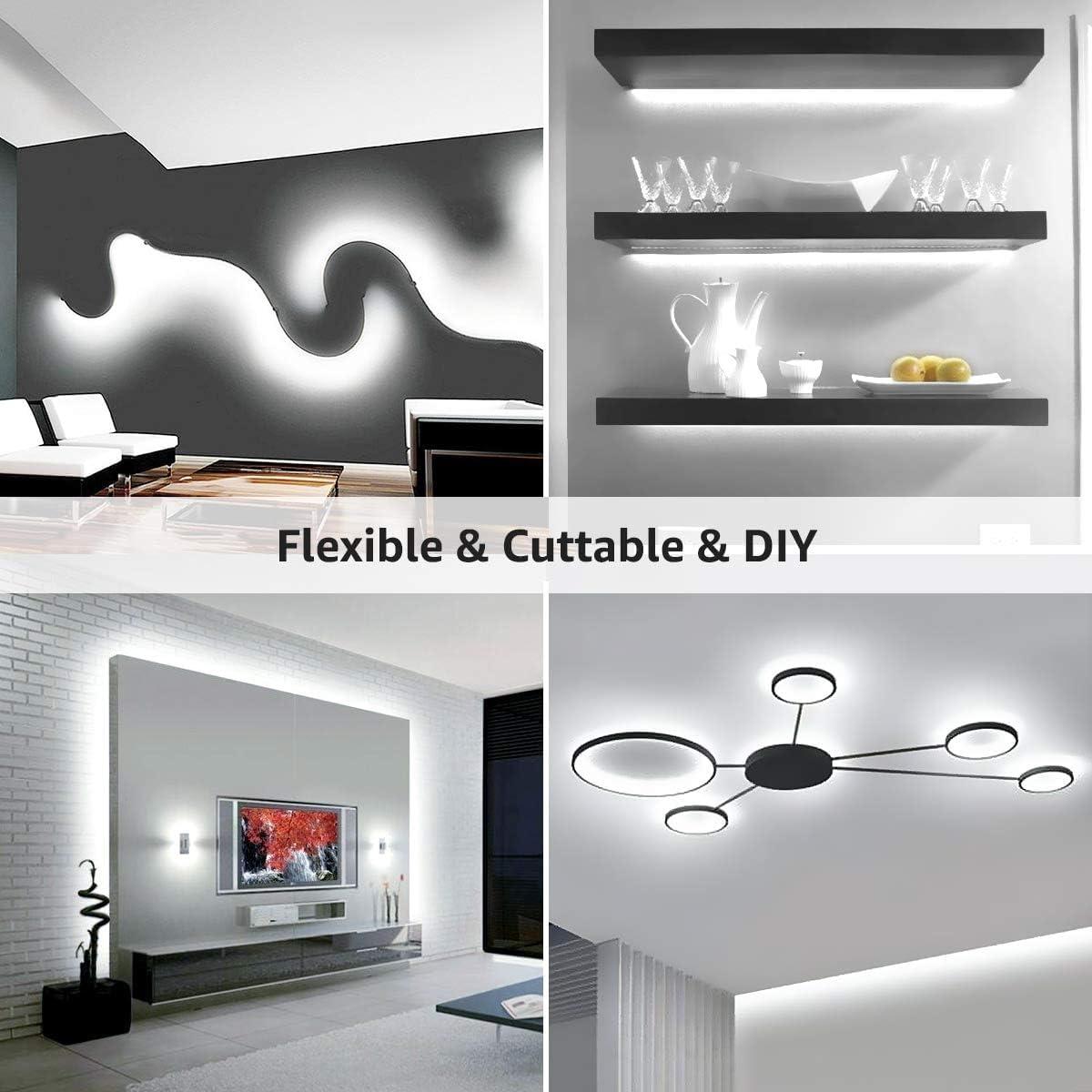 Lepro LED Strip Light, 32.8Ft Dimmable Vanity Lights, 6000K Super Bright LED Tape Lights, 420 LEDs SMD 2835, Strong 3M Adhesive, Suitable for Home, Kitchen, Under Cabinet, Bedroom, Daylight White