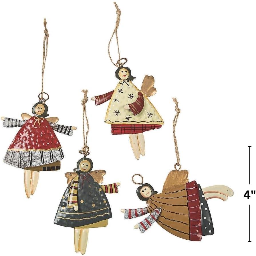 Fun Express Dancing Tin Angels Christmas Tree Ornaments 12pcs