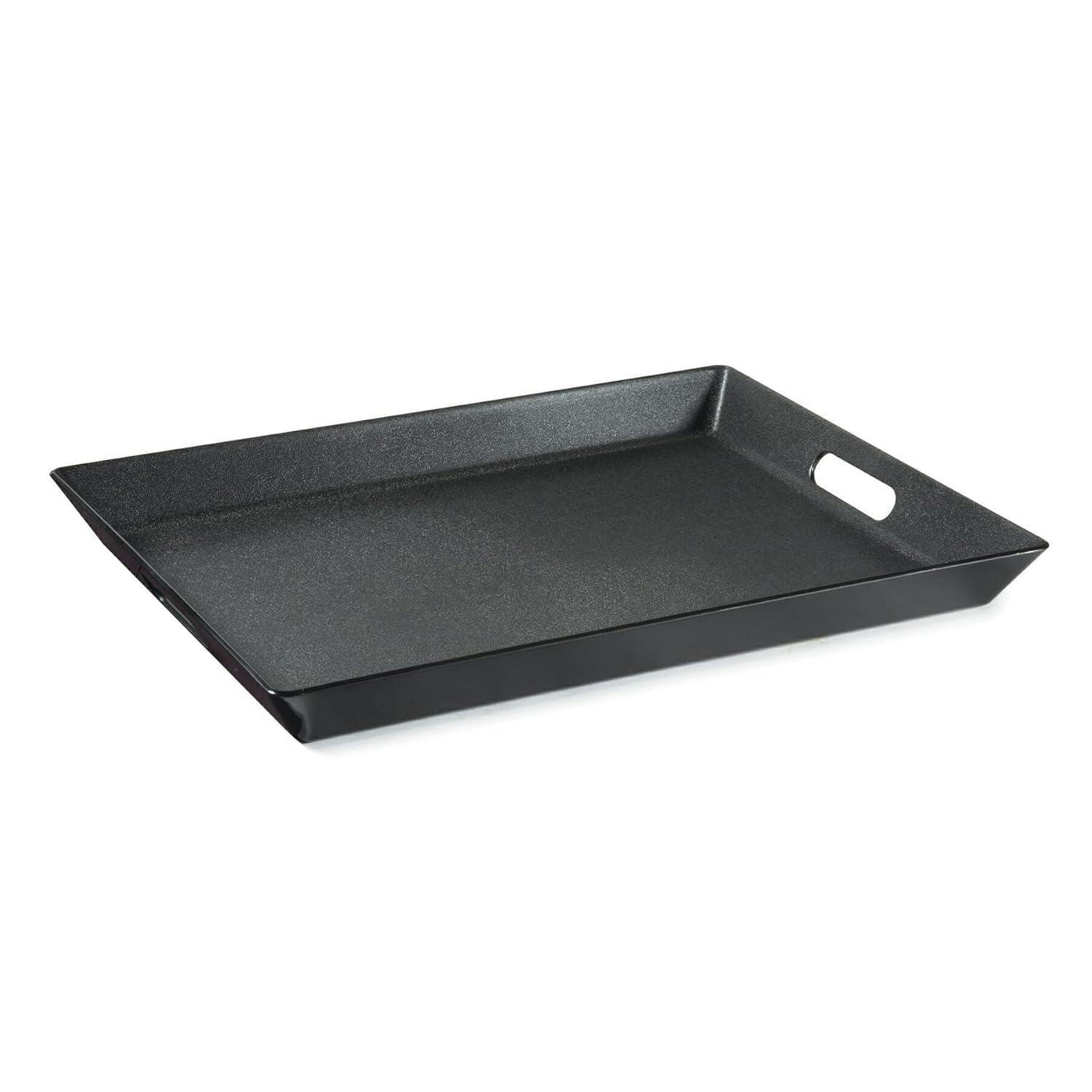 dxynlzq G.E.T. RST-1522-BK Non-Skid Ottoman / Coffee Table Serving Tray  15" x 20"  Black