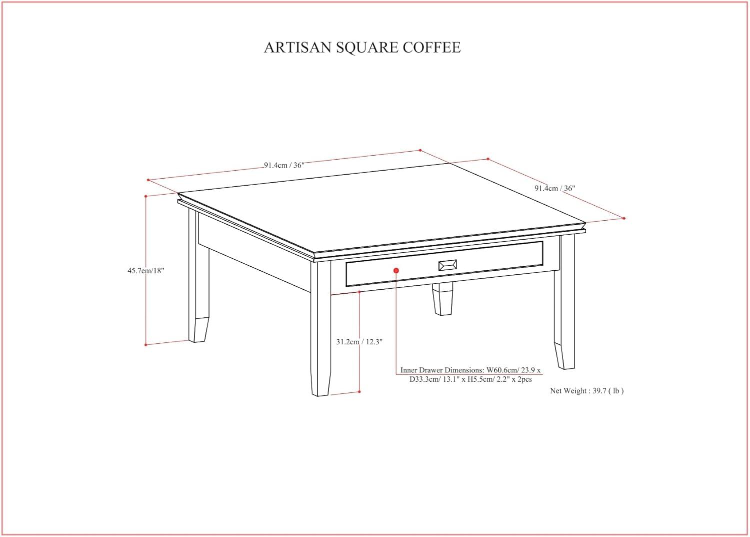 Artisan Solid Wood Coffee Table