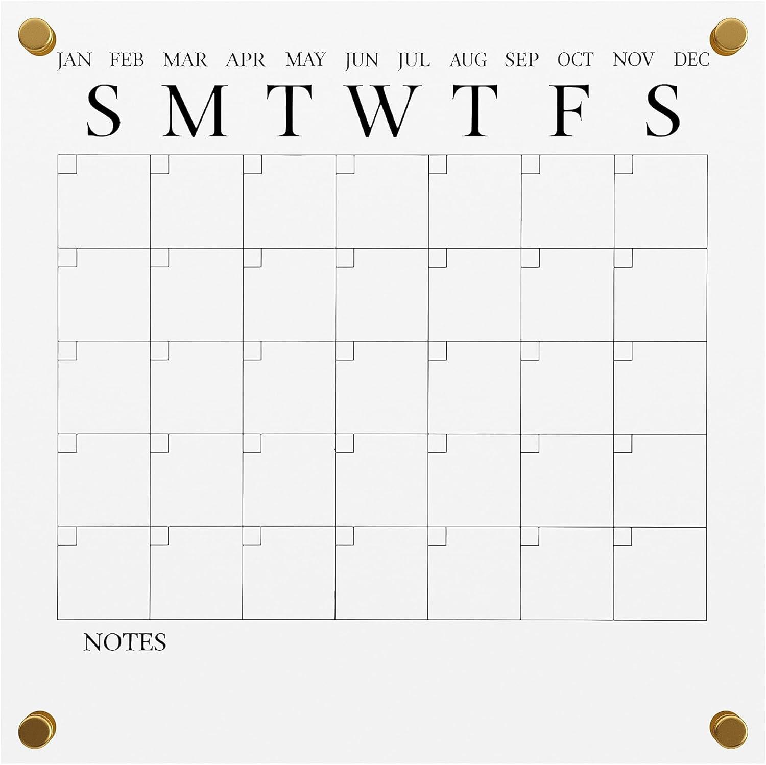 Thomas Martha Stewart Acrylic Wall Calendar with Dry Erase Marker and Mounting Hardware