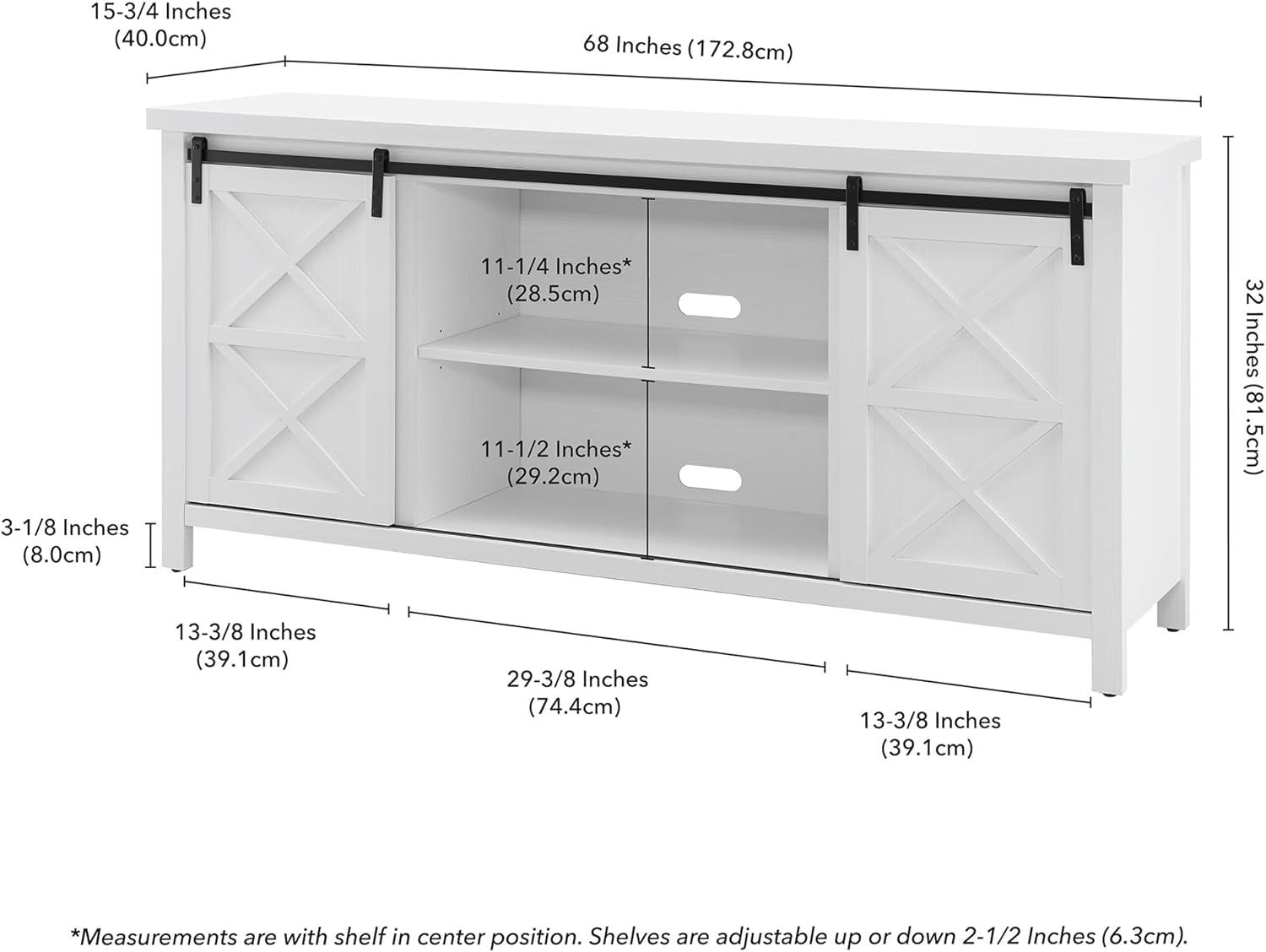 Evelyn&Zoe Elmwood Rectangular TV Stand for TV's up to 75", White