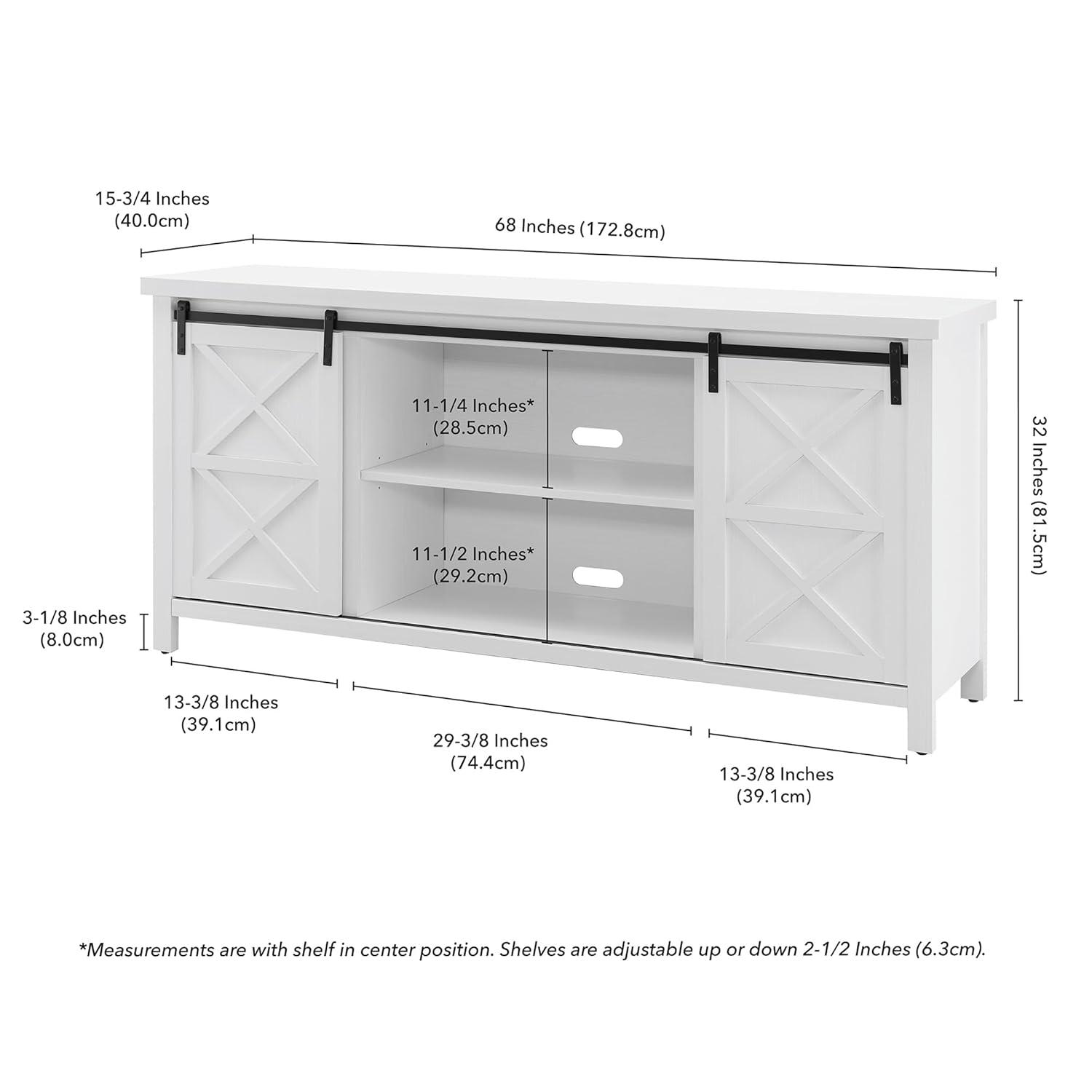 Evelyn&Zoe Elmwood Rectangular TV Stand for TV's up to 75", White