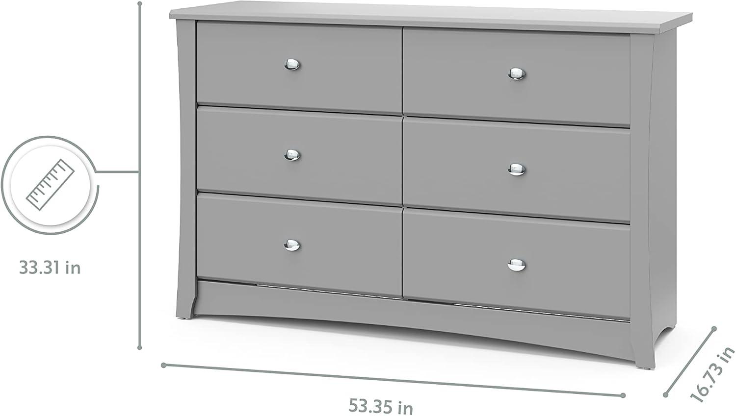 Crescent 6 Drawer Double Dresser