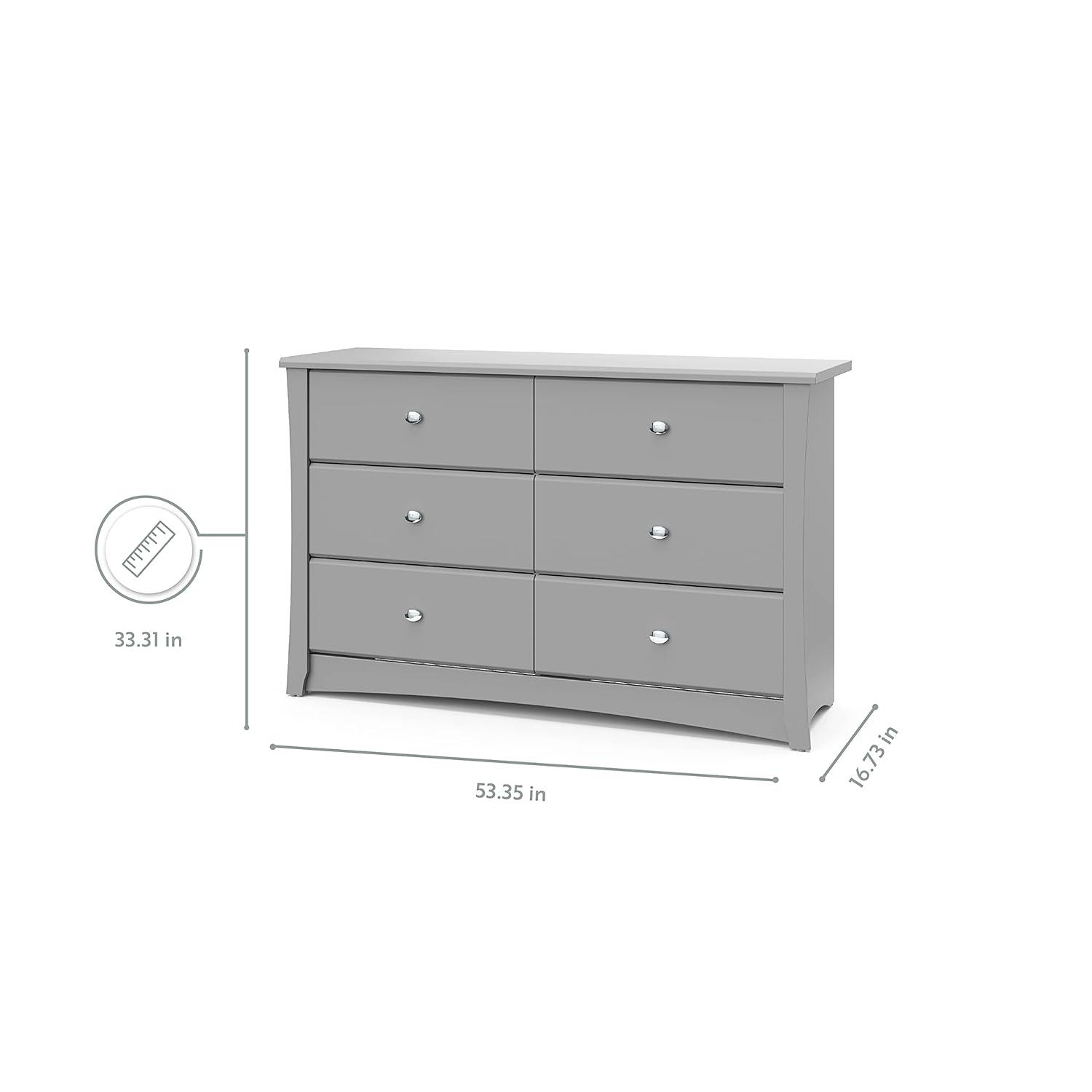 Crescent 6 Drawer Double Dresser