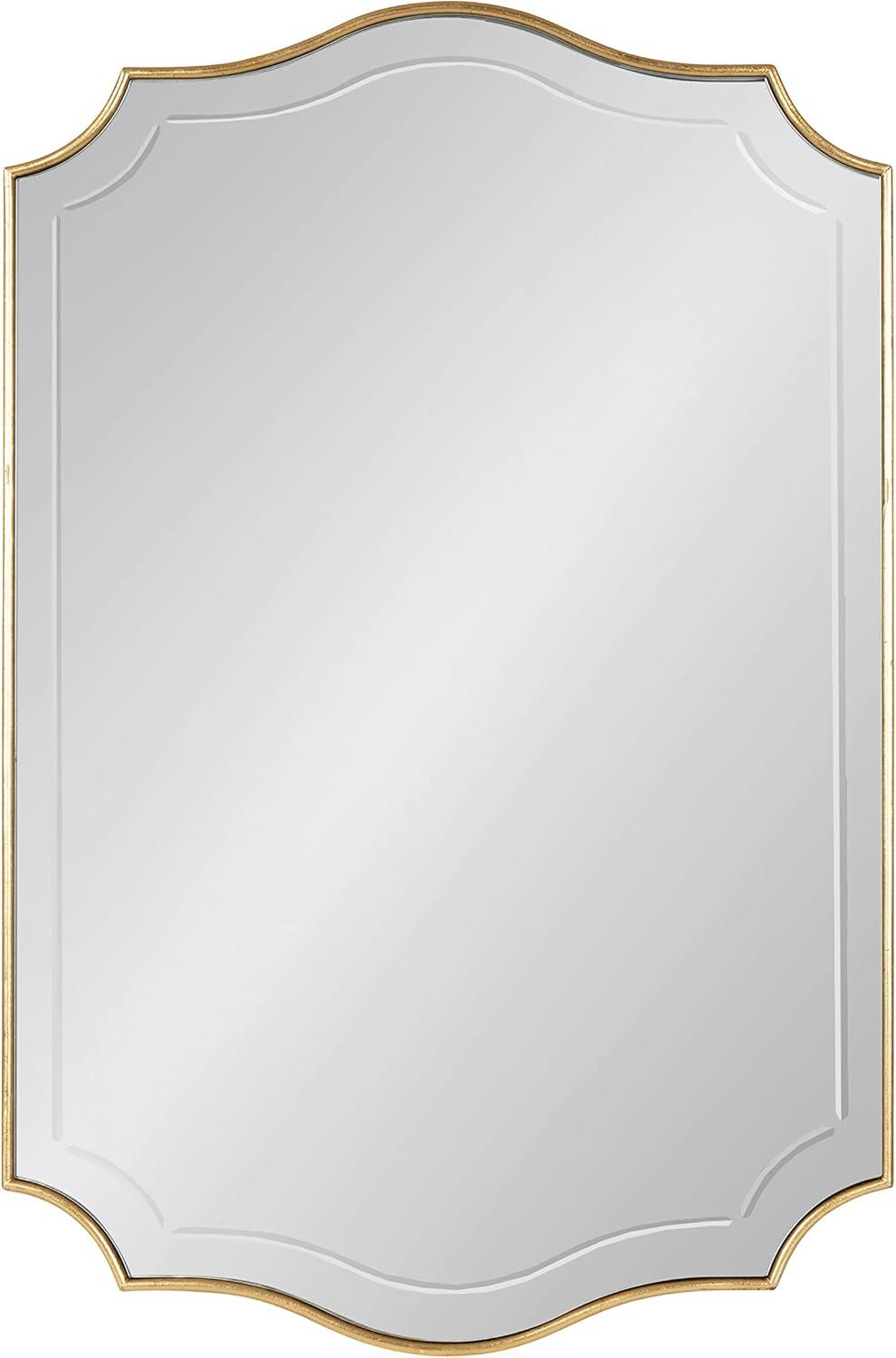 20" x 30" Hollyn Decorative Framed Wall Mirror Gold - Kate & Laurel All Things Decor: Chic Scalloped Edge, Hangs Both Ways