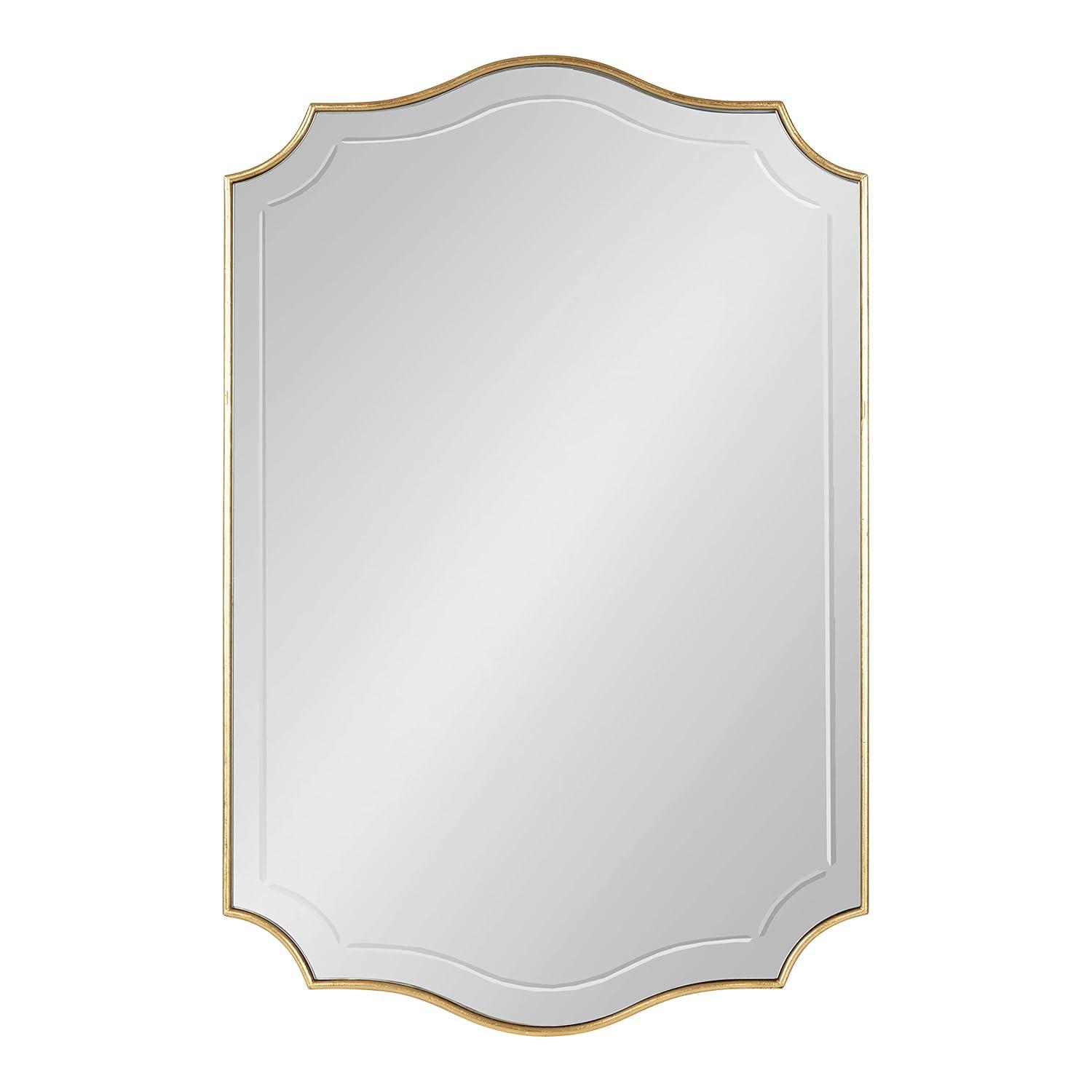20" x 30" Hollyn Decorative Framed Wall Mirror Gold - Kate & Laurel All Things Decor: Chic Scalloped Edge, Hangs Both Ways