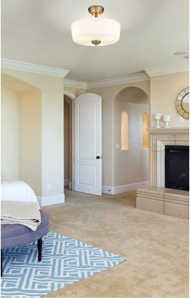 Z-Lite 220SF3-HBR Arlington 15 Inch Flush Mount Ceiling Light, Brass