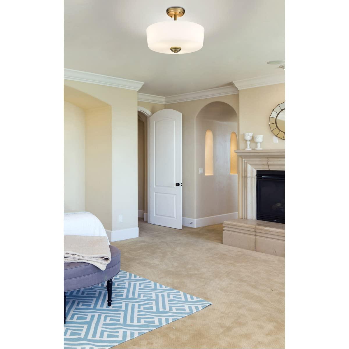 Z-Lite 220SF3-HBR Arlington 15 Inch Flush Mount Ceiling Light, Brass