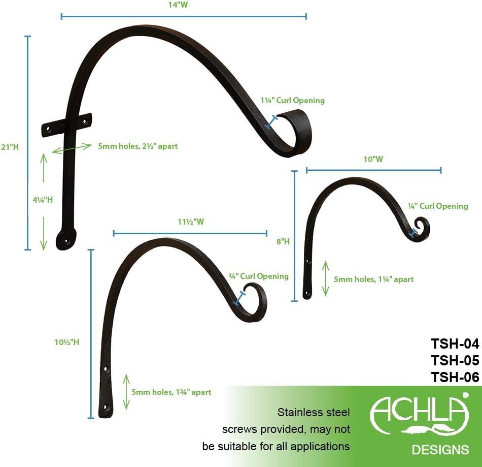 Panacea 12 In. Black Powder-Coated Curved Wrought Iron Hanging Plant Bracket