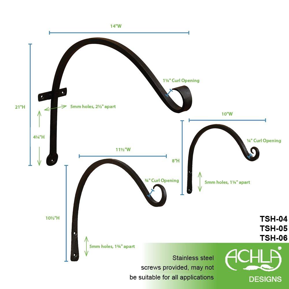 Panacea 12 In. Black Powder-Coated Curved Wrought Iron Hanging Plant Bracket