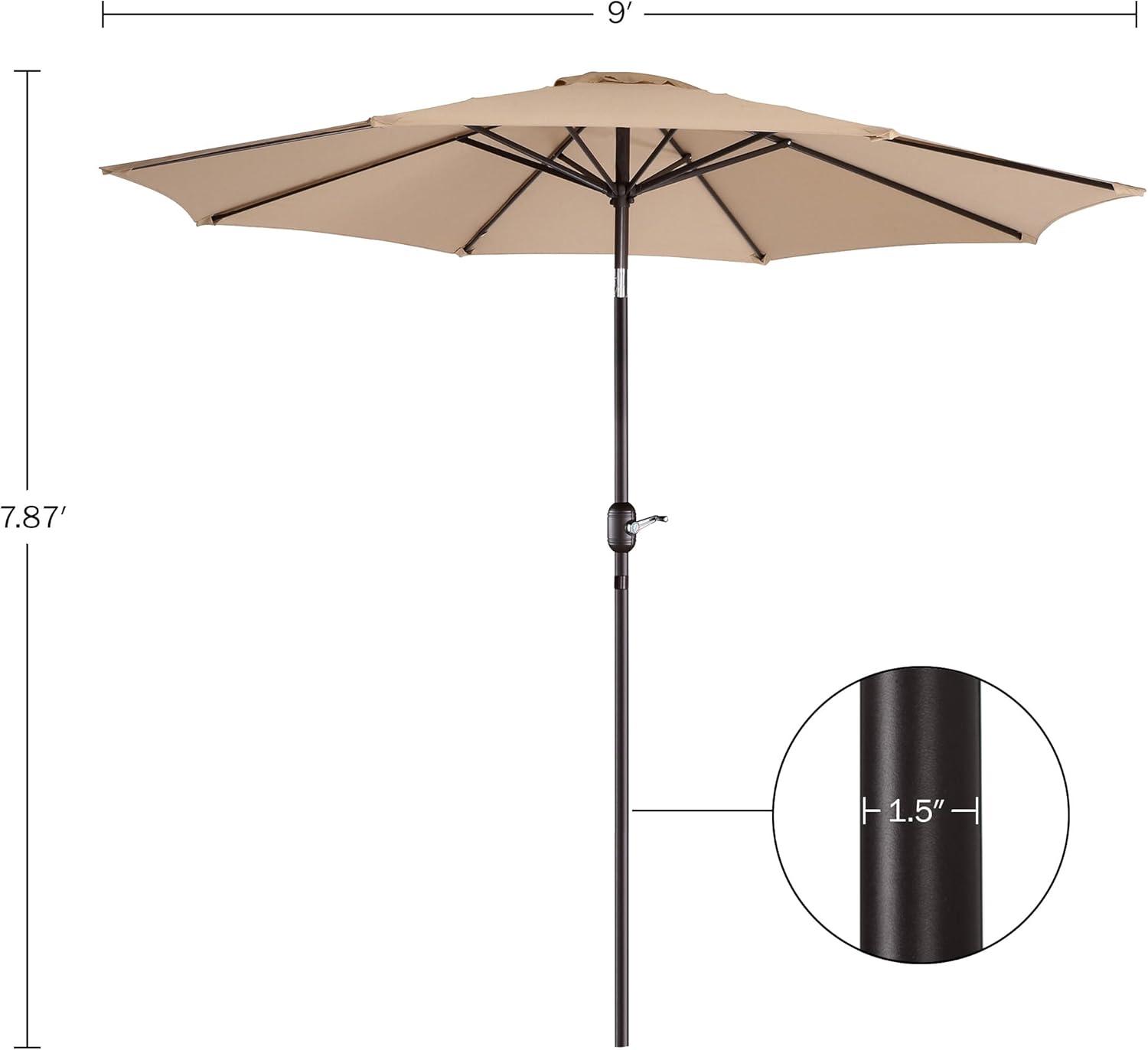 Villacera 83-OUT5442 9 ft. Outdoor Patio Umbrella with 8 Ribs - Beige
