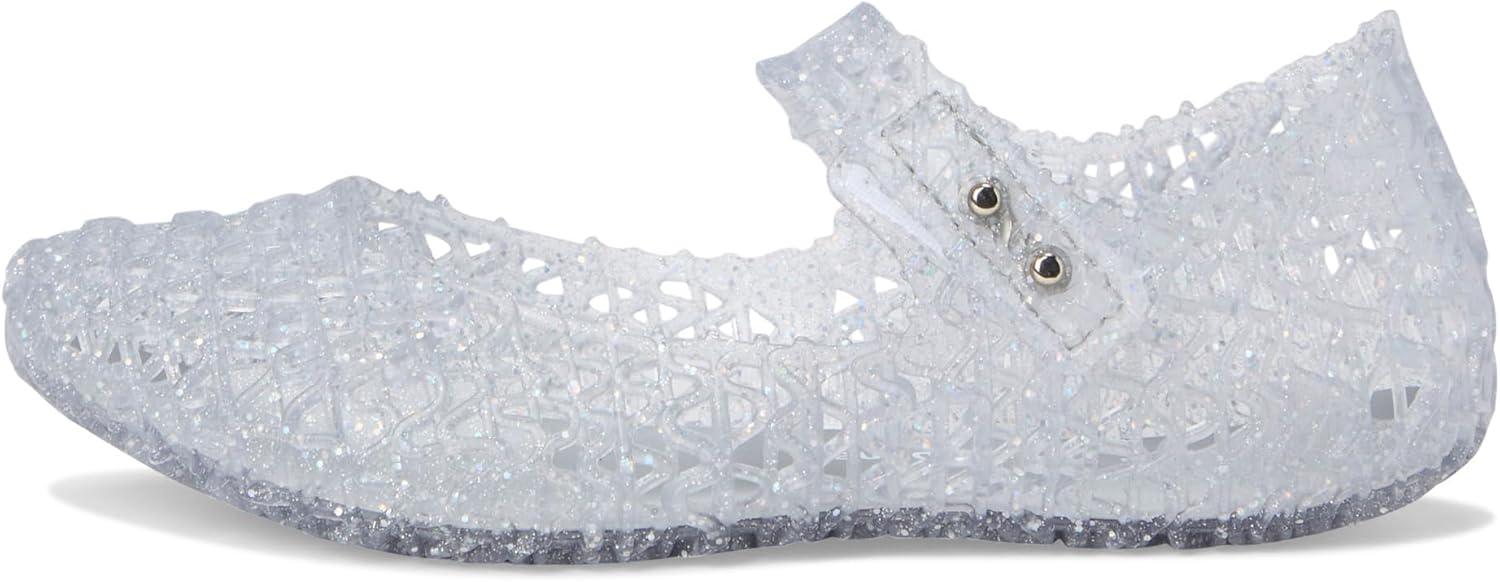 Mini Melissa Toddlers Campana Papel Baby Flats, Glitter Clear,5 M US