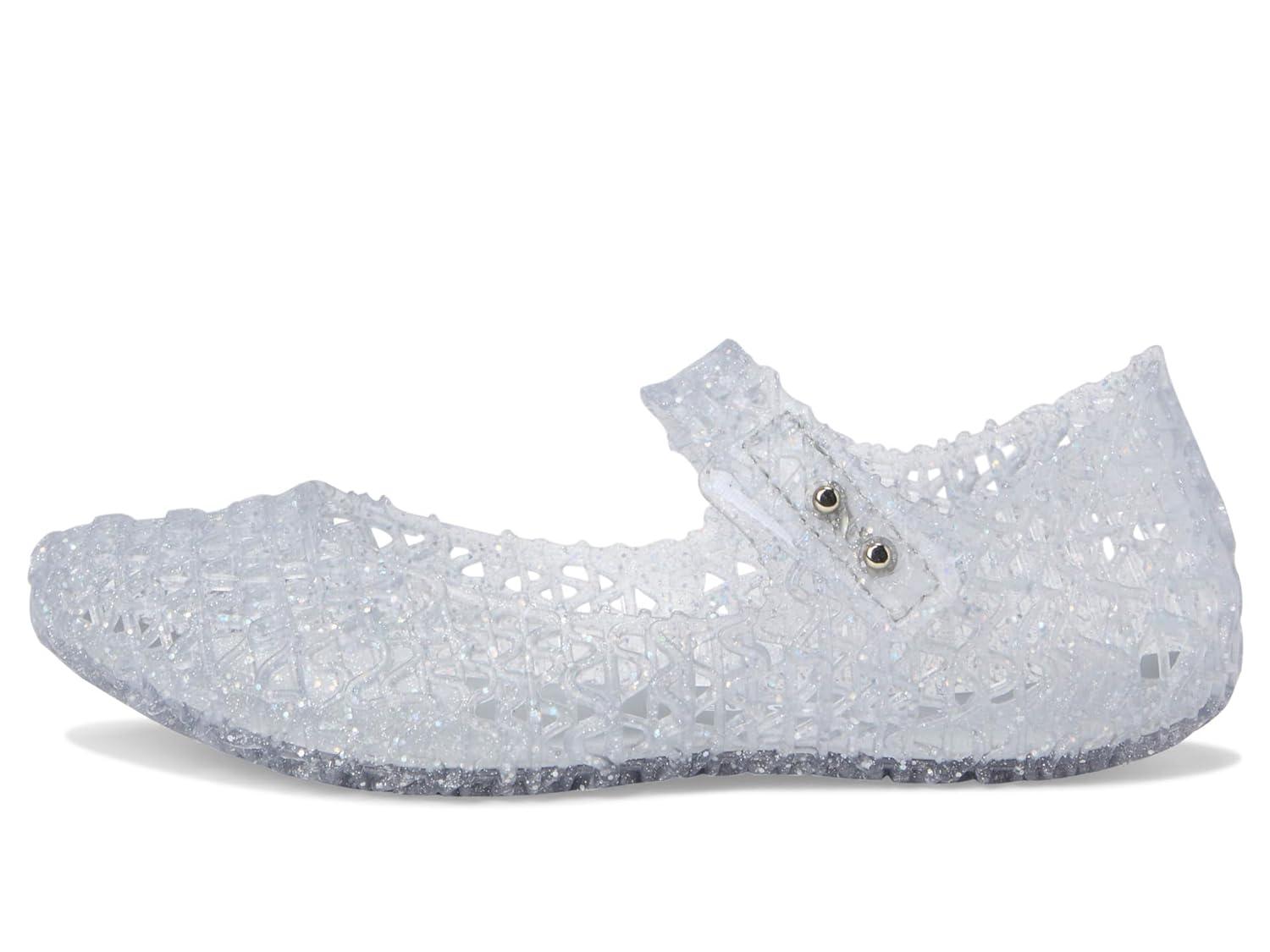 Mini Melissa Toddlers Campana Papel Baby Flats, Glitter Clear,5 M US