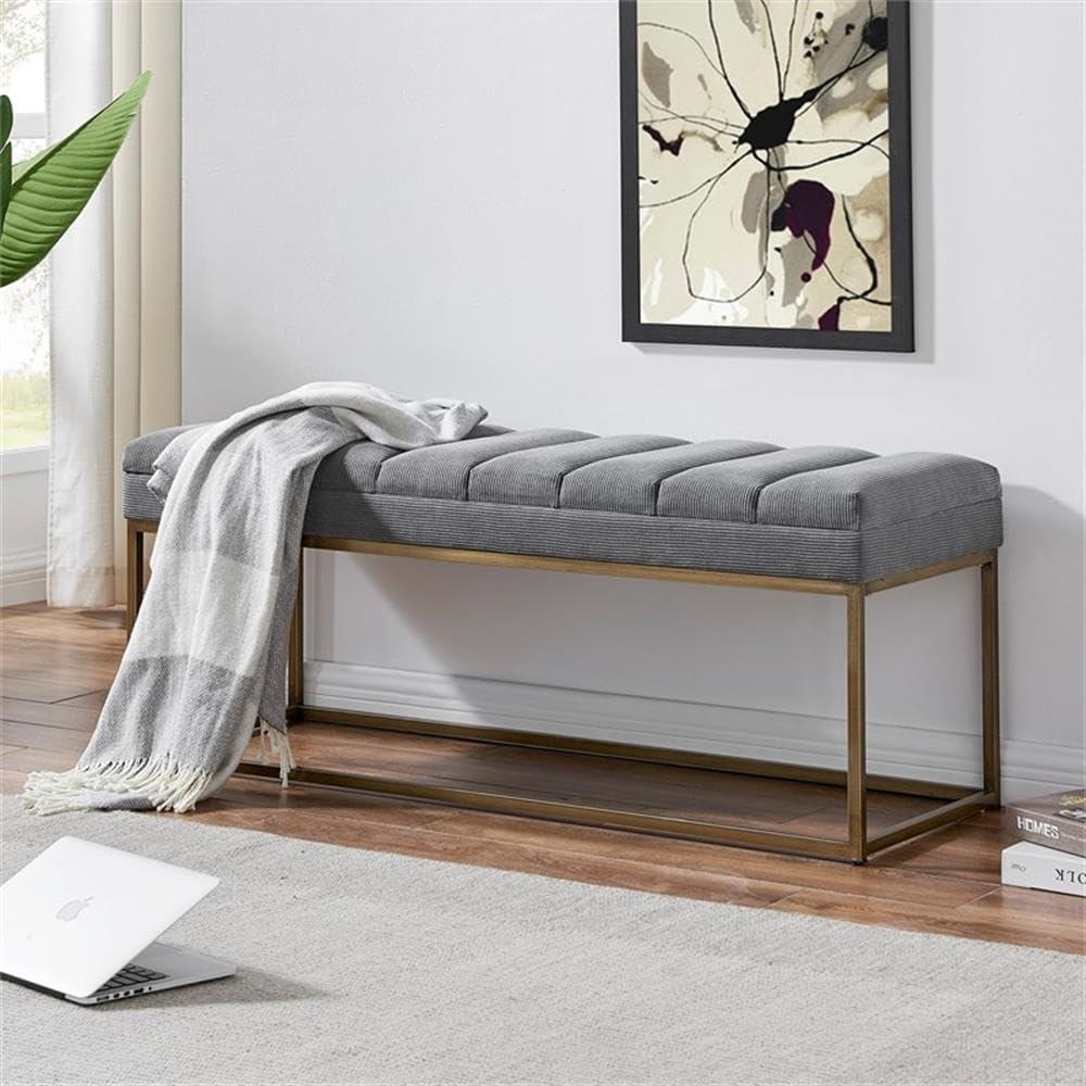 Everly Quinn Georgenia Polyester Upholstered Bench