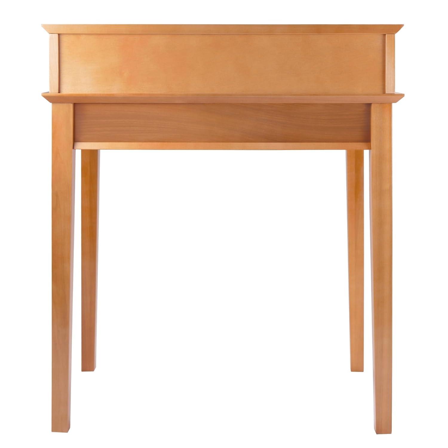 Studio Writing Desk with Hutch Honey Brown - Winsome: Mid-Century Modern, Home Office Furniture, Space-Saving Design