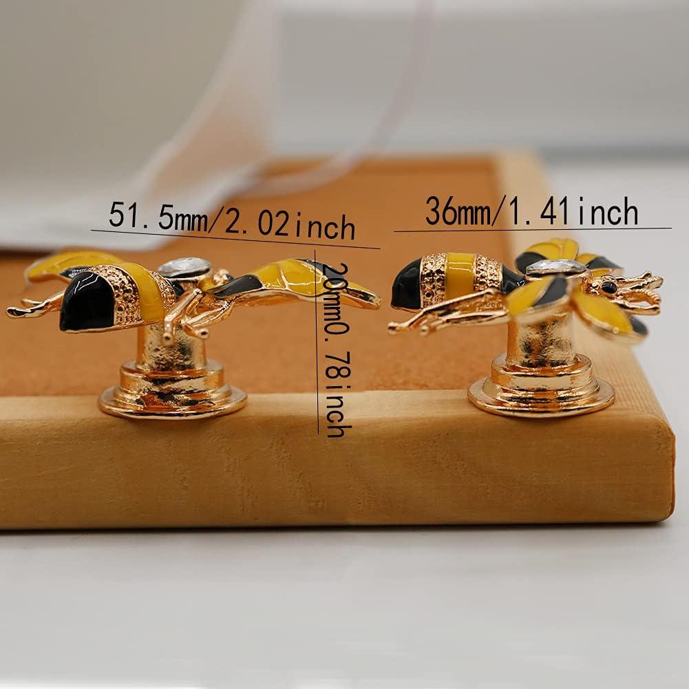 Stylish Yellow Bee Knob Handle 4 Pcs Zinc Alloy Furniture Decoration Accessories(Bee) for Cupboards, Wardrobes, Drawers, Bedside Cabinets, Closet Doors - Designed for Home or Office