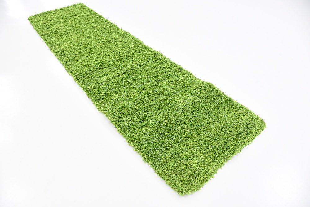 Unique Loom 2' 7 x 10' 0 Solid Shag Grass Green Area Rug