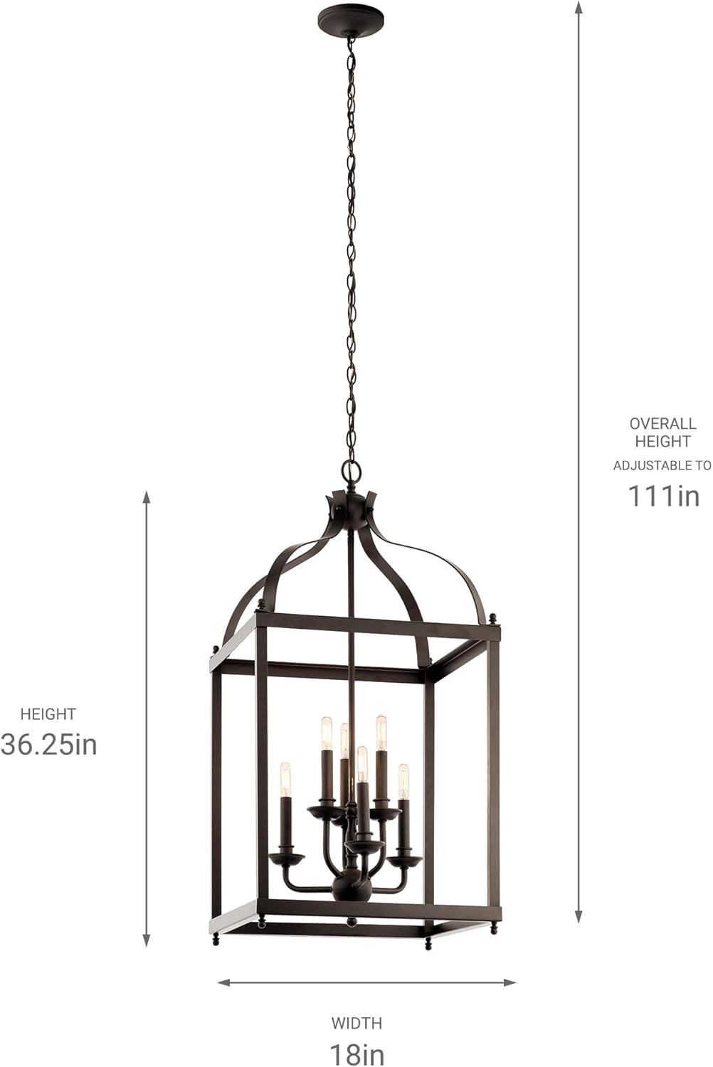 Distressed Bronze 36.25" Traditional Cage Pendant Light