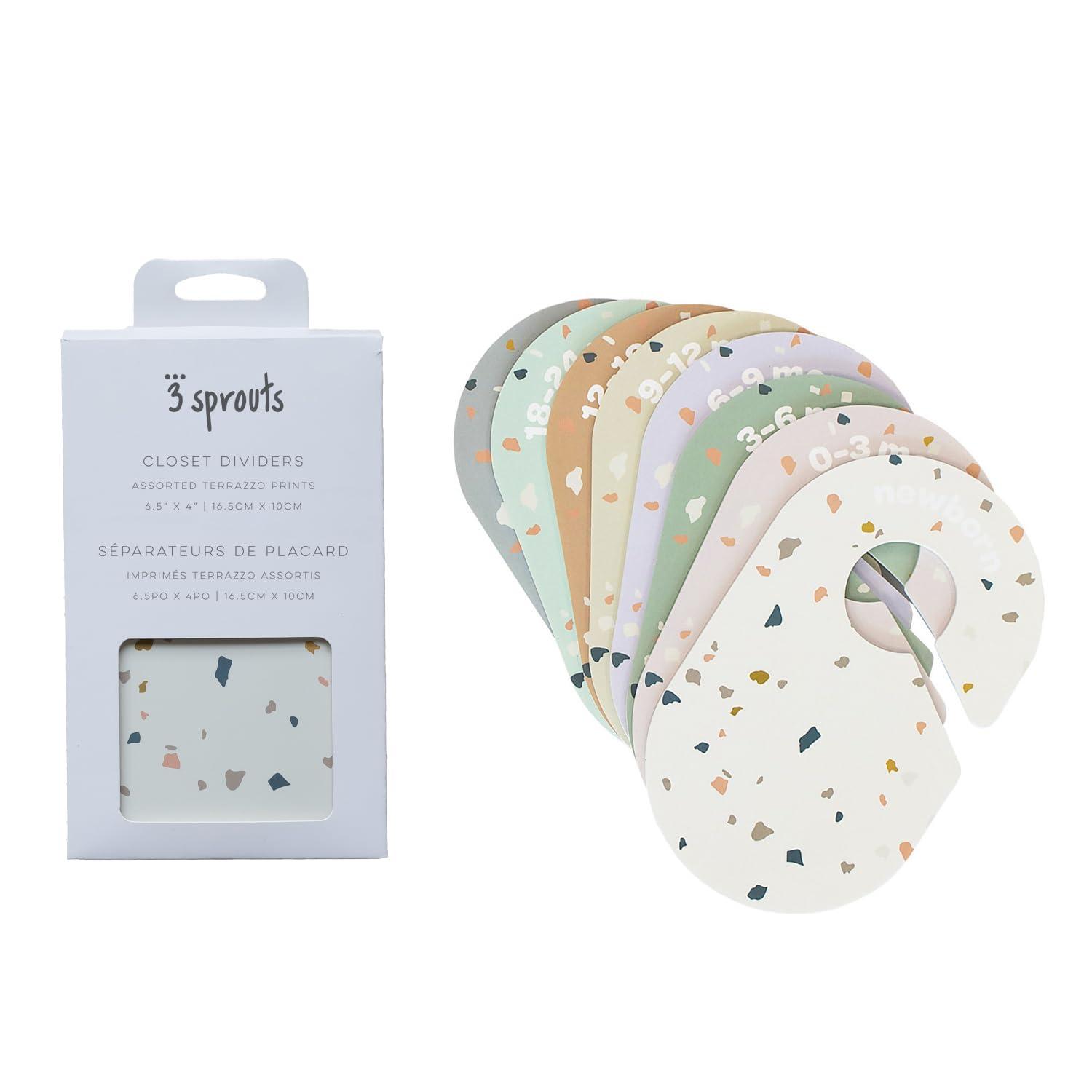 3 Sprouts 3 Sprouts Baby Closet Dividers (Newborn To 24 Months) – Pack Of 8 - Terrazzo (Set of 8)