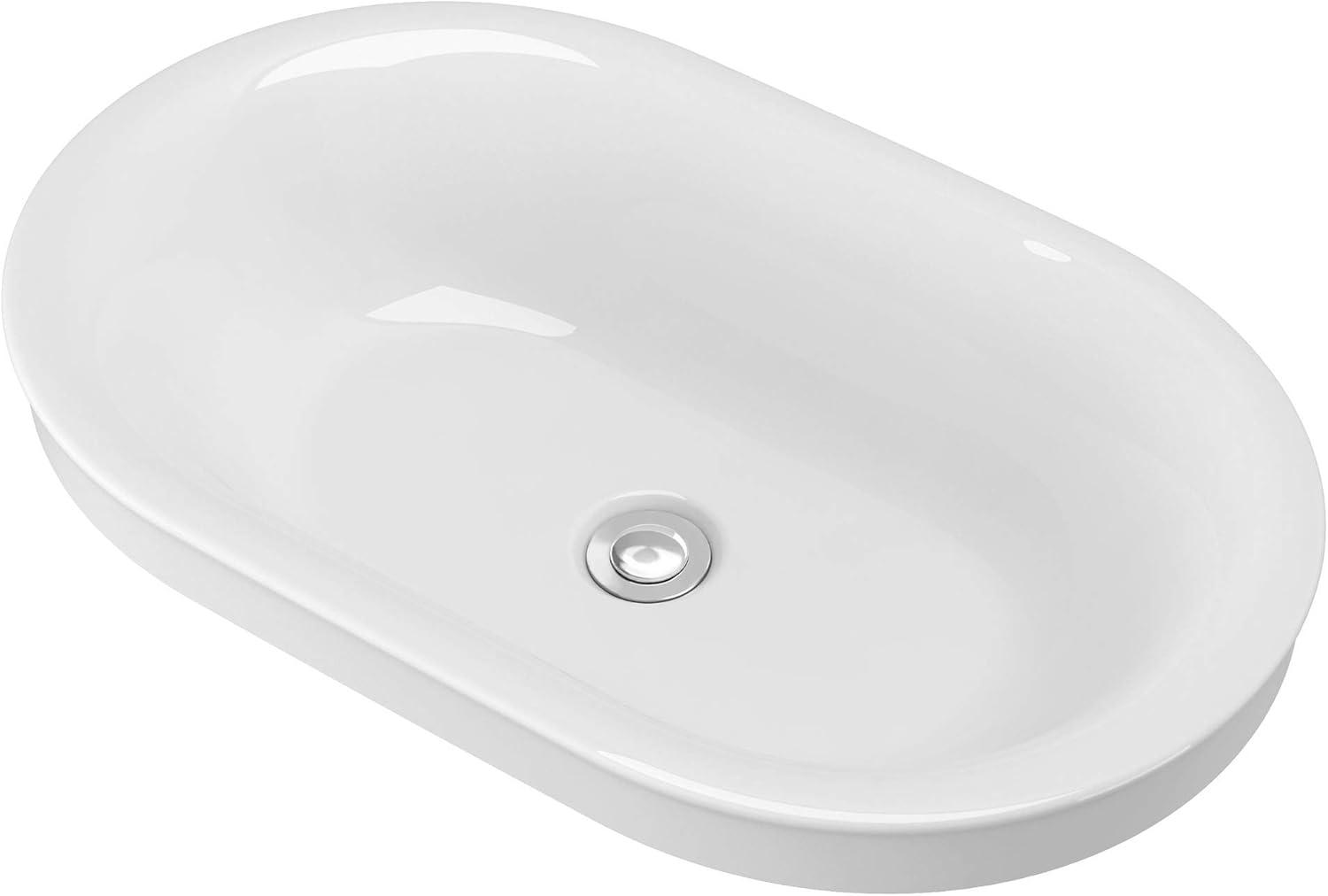 American Standard Studio S 14'' White Vitreous China Oval Bathroom Sink with Overflow