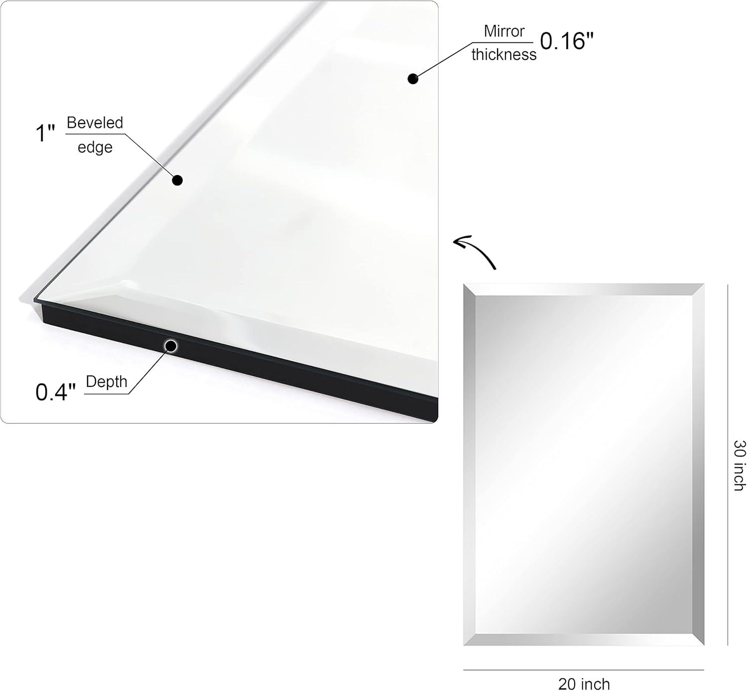 Empire Art Direct Frameless Beveled Prism Wall Mirror - Clear 20 in. x 0.39 in. x 30 in.