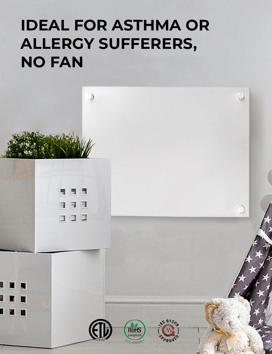 White Electric Wall Heater with Thermostat and Convection