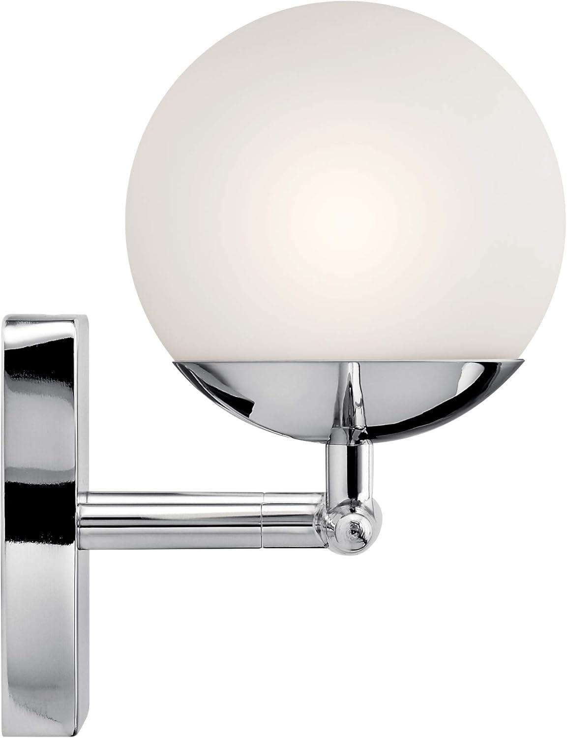 Jasper 16.5'' Chrome and White Globe Vanity Light