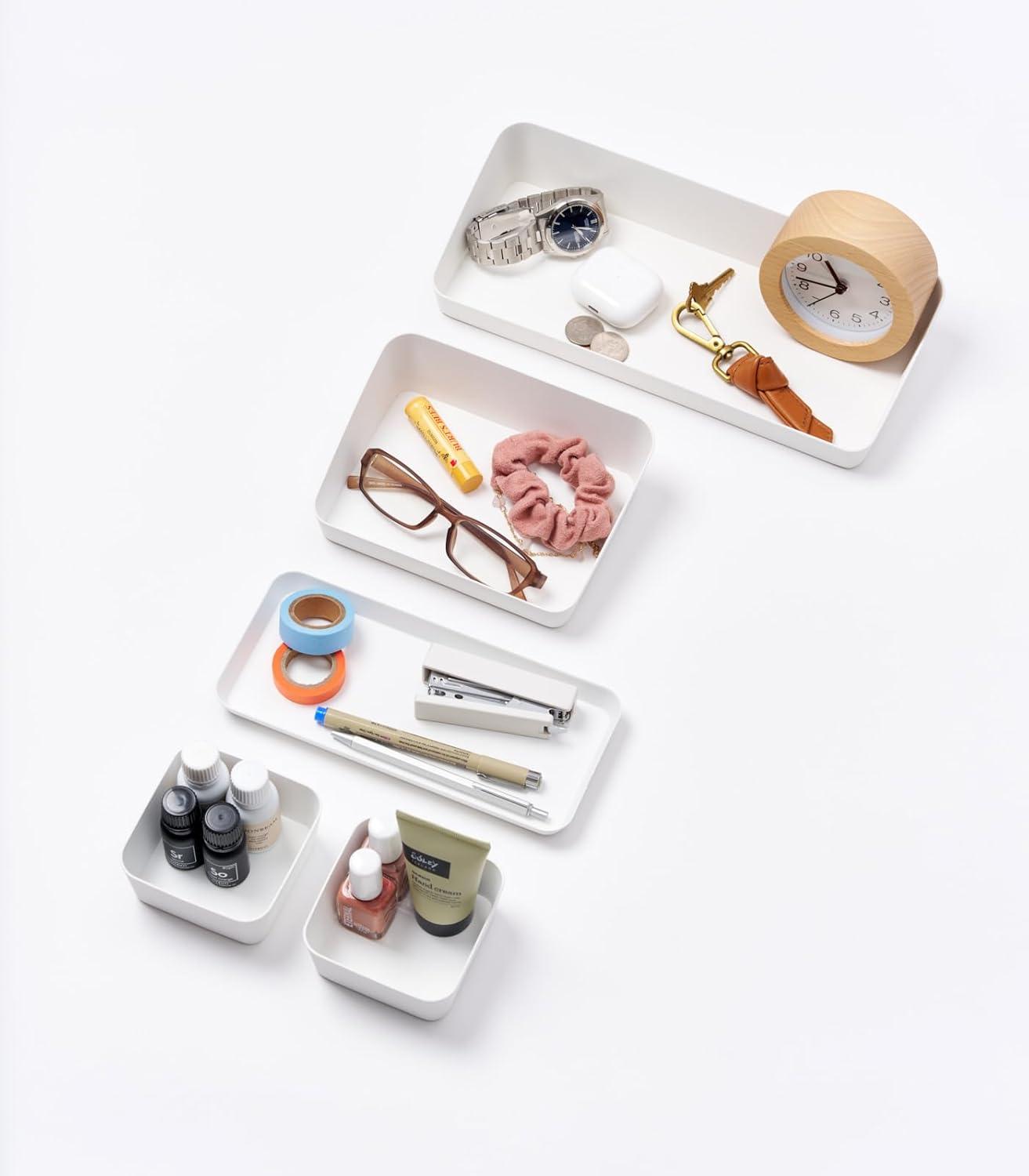 Yamazaki Home Space Saving Vanity Tray, Square, Steel, Small