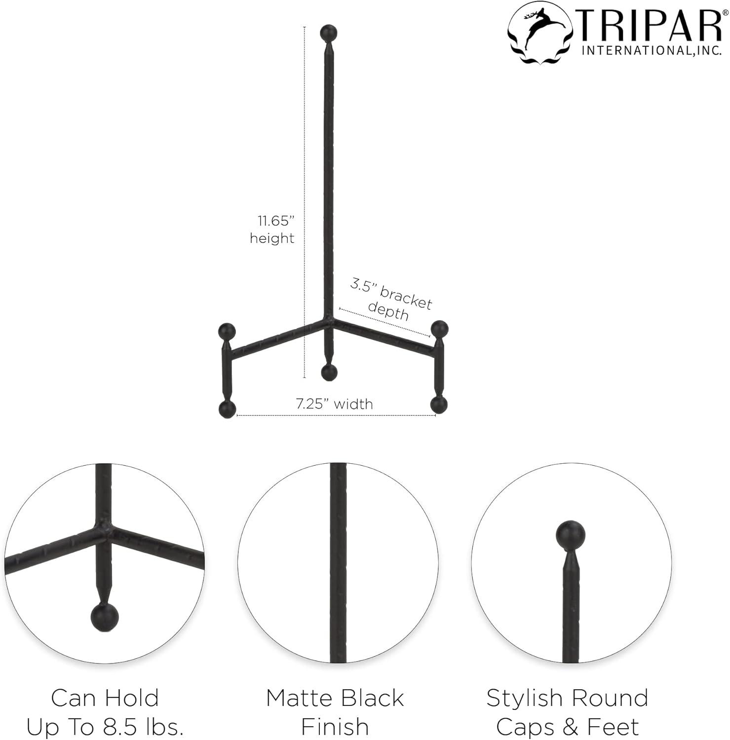 12 Inch Black Metal Tripod Easel Display Stand