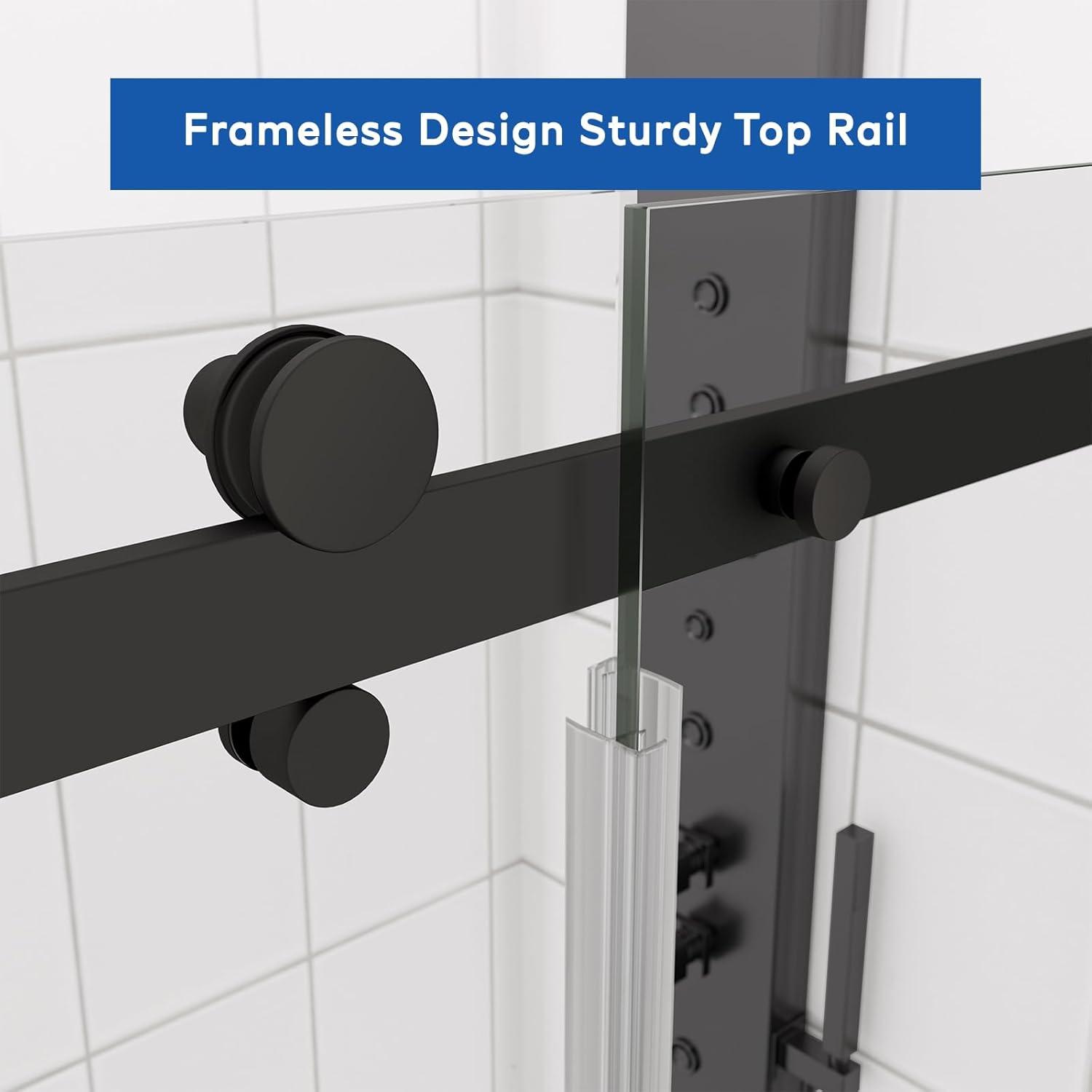 Glass shower door  sliding door  with 5/16” tempered glass and Matted Black finish